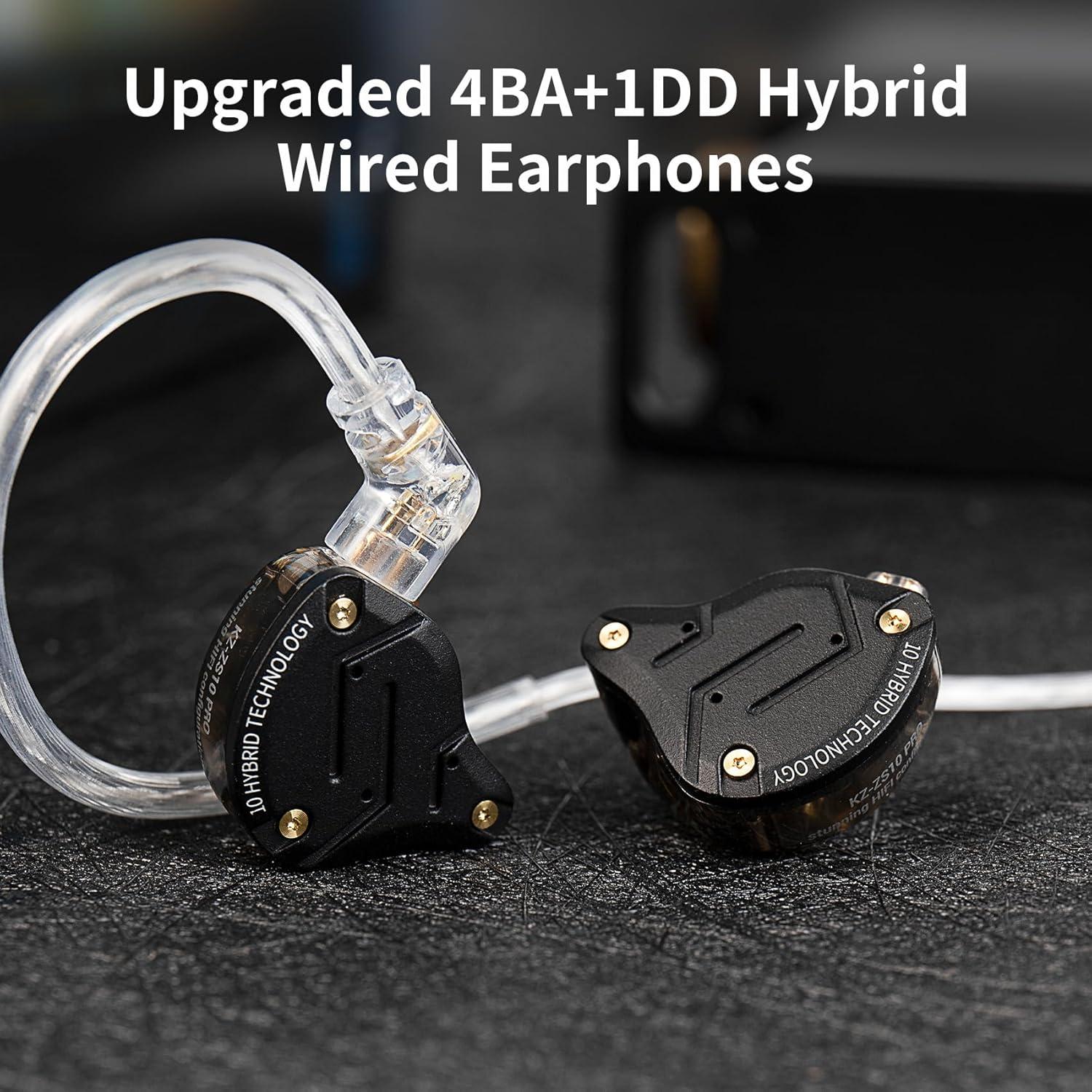 Auriculares KZ ZS10 Pro In-Ear HiFi 4BA 1DD Negro