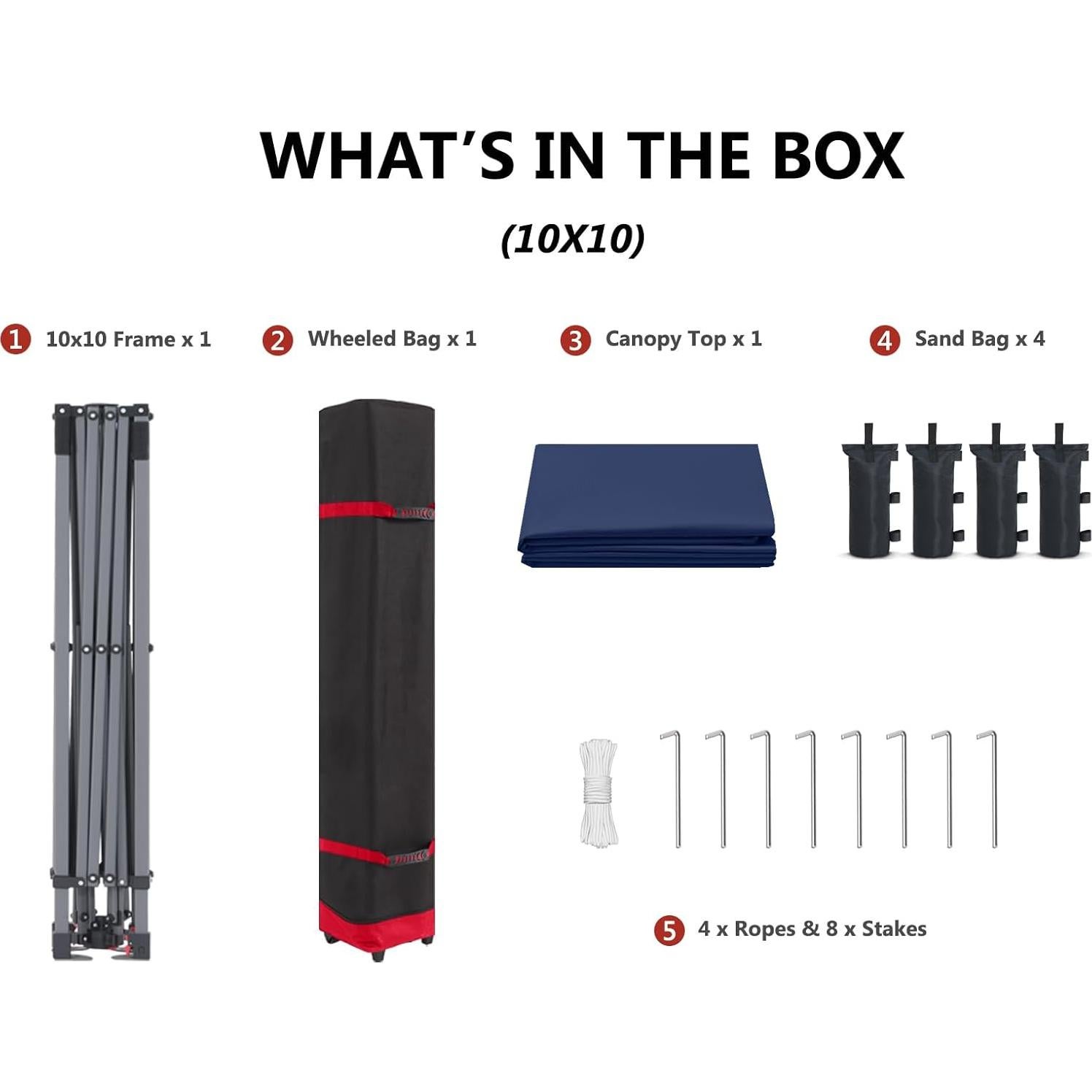 Carpa Plegable ABCCANOPY 3x3m Azul Marino con Protección UV