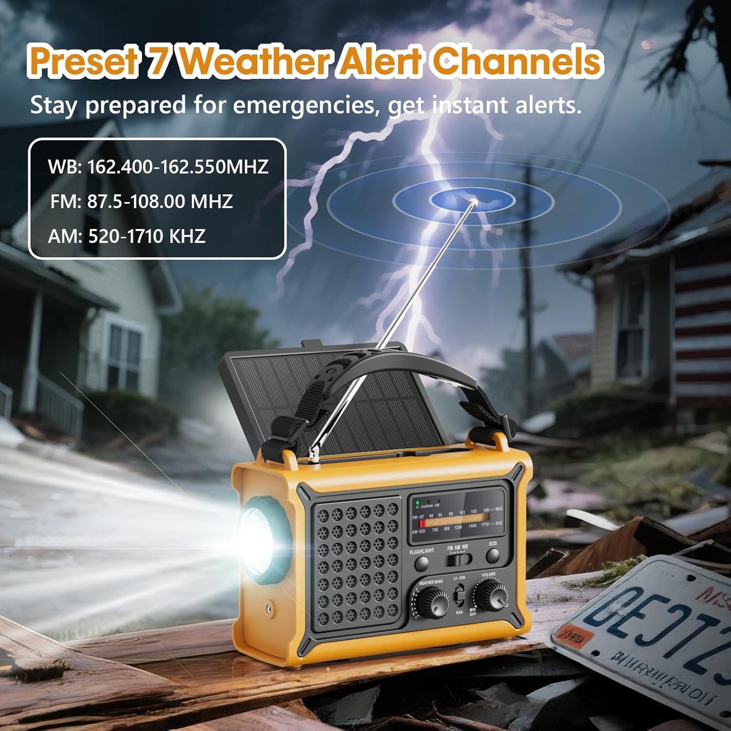 Radio Meteorológica Raynic CR1030 12000mAh Solar y Manivela