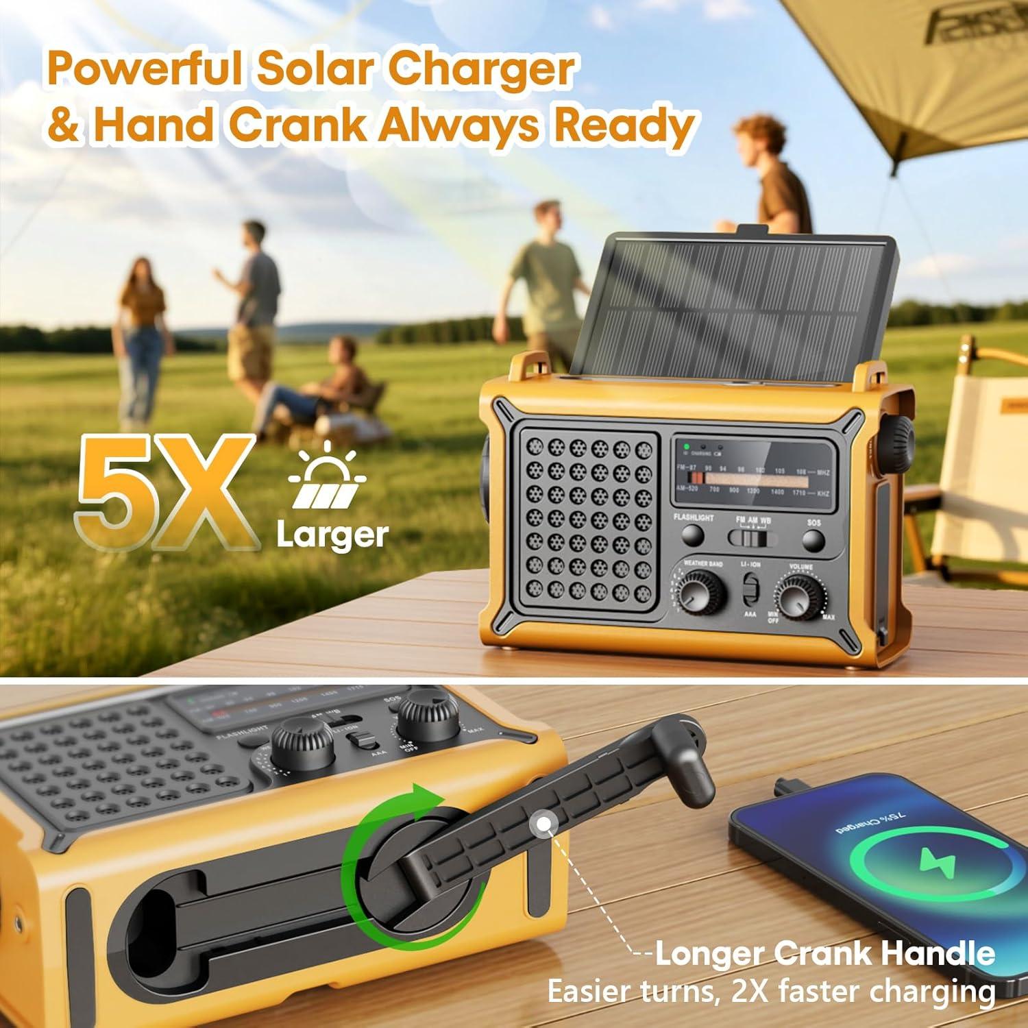 Radio Meteorológica Raynic CR1030 12000mAh Solar y Manivela