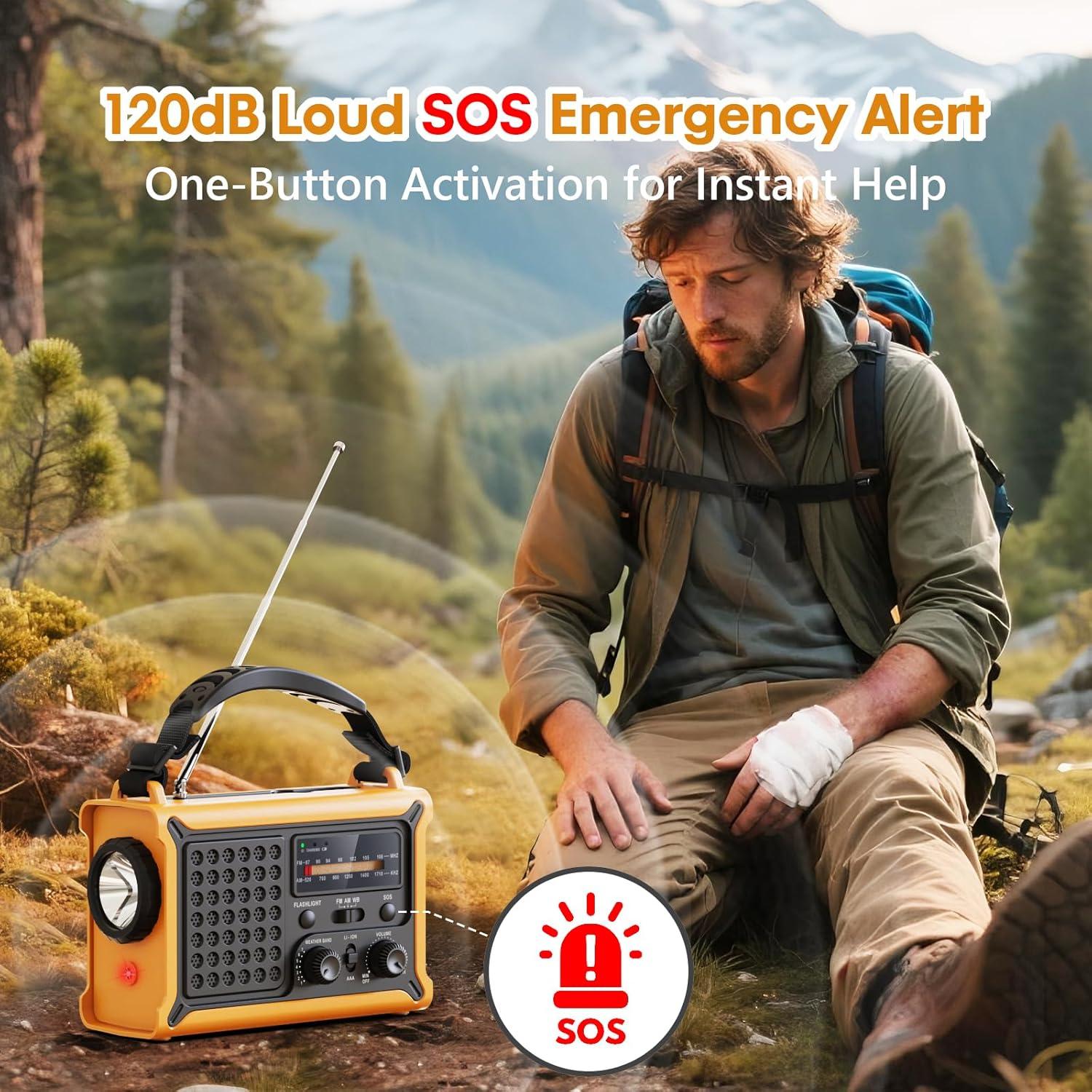 Radio Meteorológica Raynic CR1030 12000mAh Solar y Manivela