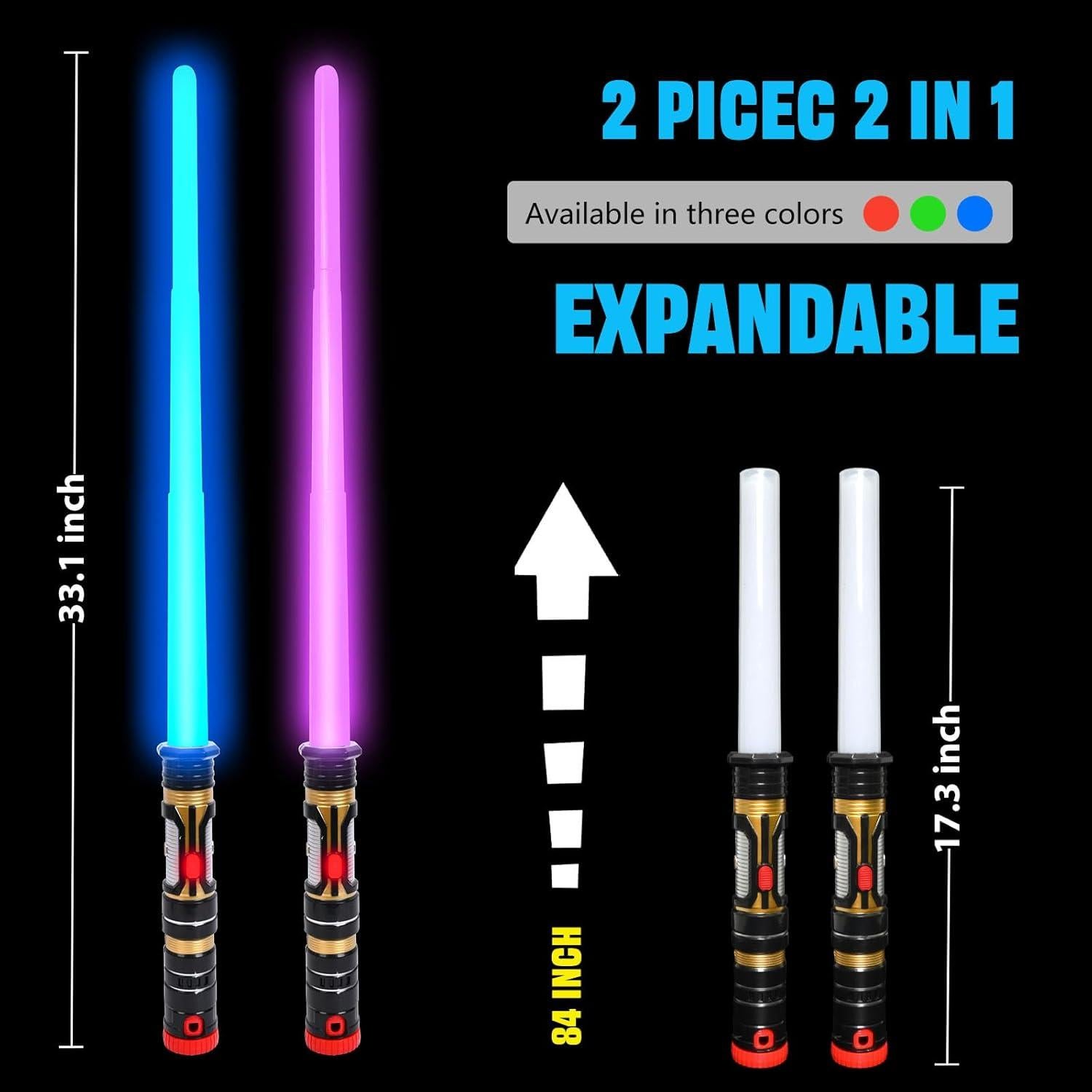 Set de 2 Sables Iluminados YOFOTHS con Sonido 43,94 cm