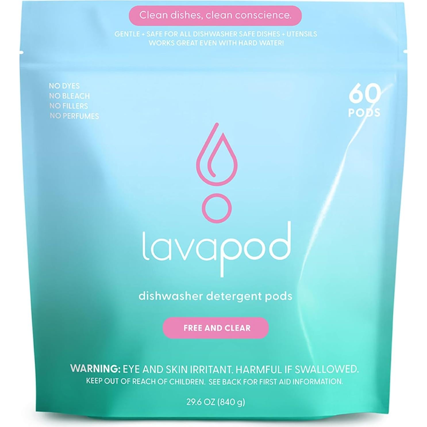 Pastillas detergente lavavajillas Lavapod 60 unidades ecológicas