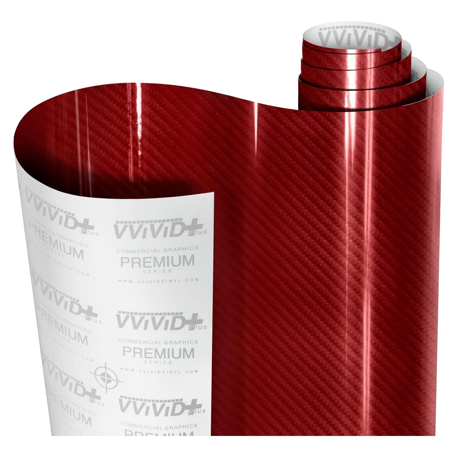 Vinilo Envoltura VViViD Epoxy Gloss Carbon Rojo 30.48x152.4cm