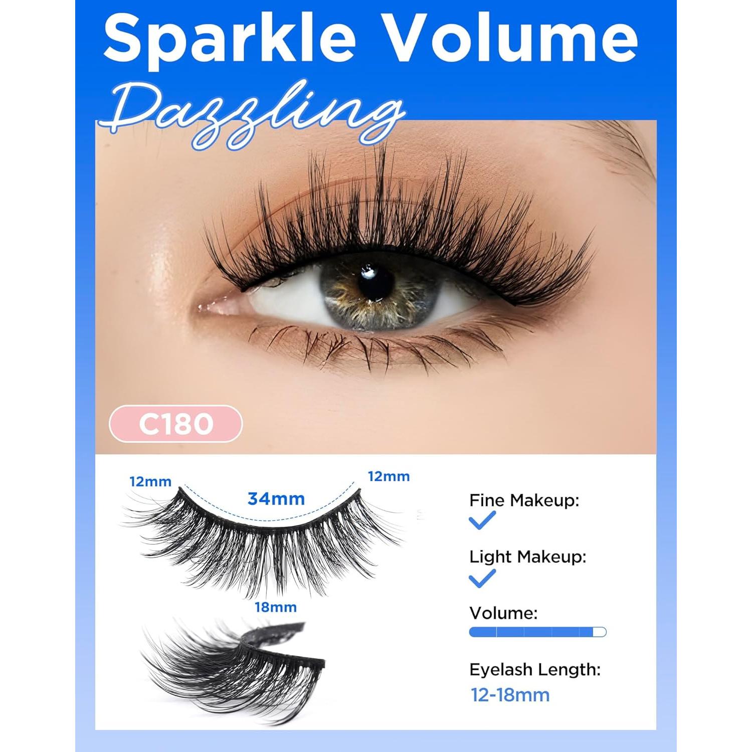 Pestañas Postizas BEYELIAN 14 Paquetes 12-18mm Suaves 3D