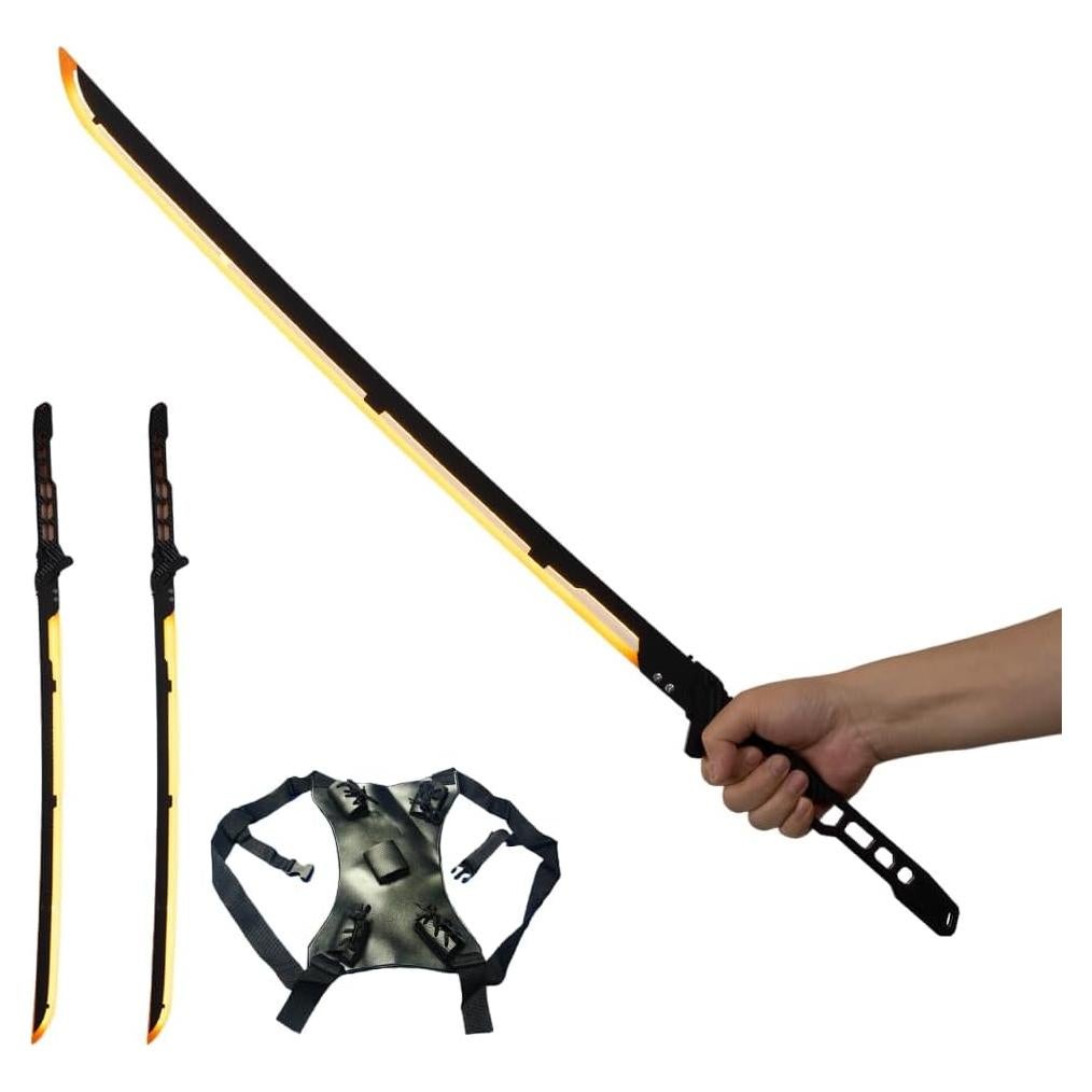 Espada LED Futuro 79.5 cm Naranja y Verde para Disfraces