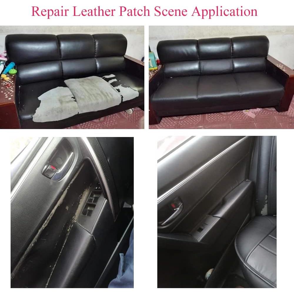 Parche de Reparación de Cuero Autoadhesivo AINITAOCOM 34x300cm Negro