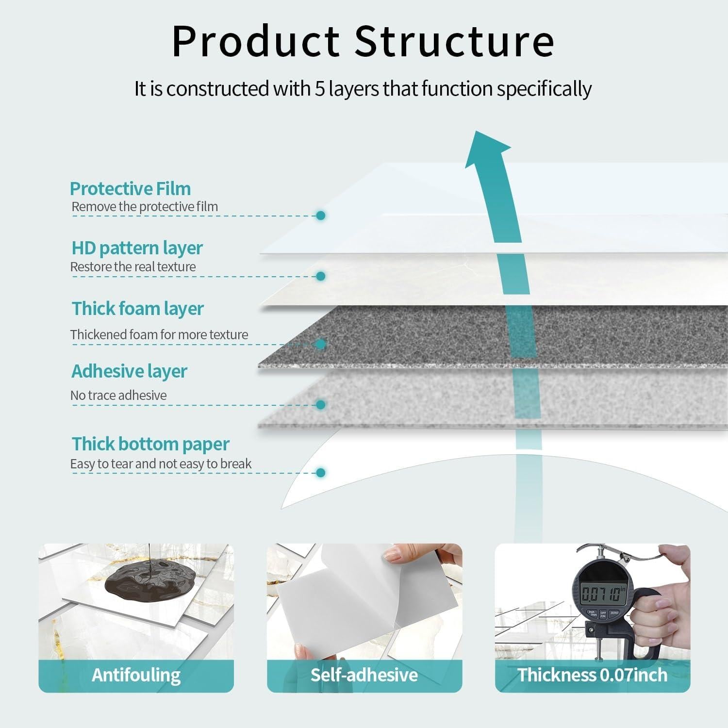 Paquete de 16 Azulejos Autoadhesivos Flicour 10x20 cm Blanco Dorado