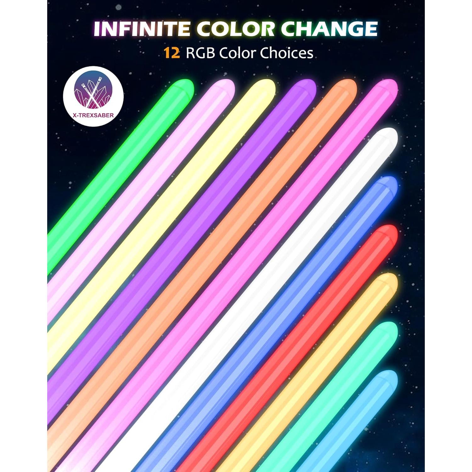 Sable de Luz 2 en 1 X-TREXSABER con 12 Colores y Sonido