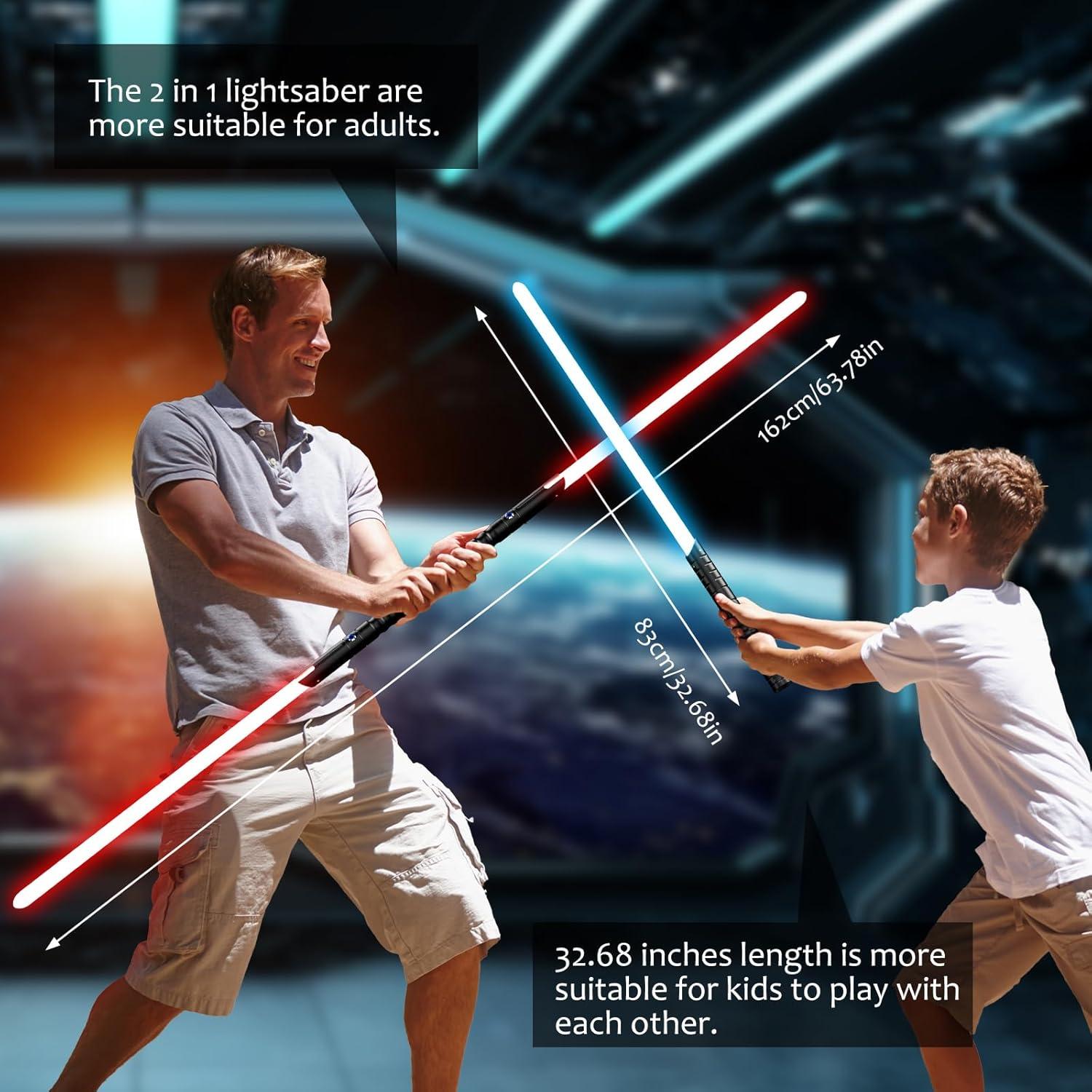 Sable de Luz 2 en 1 X-TREXSABER con 12 Colores y Sonido