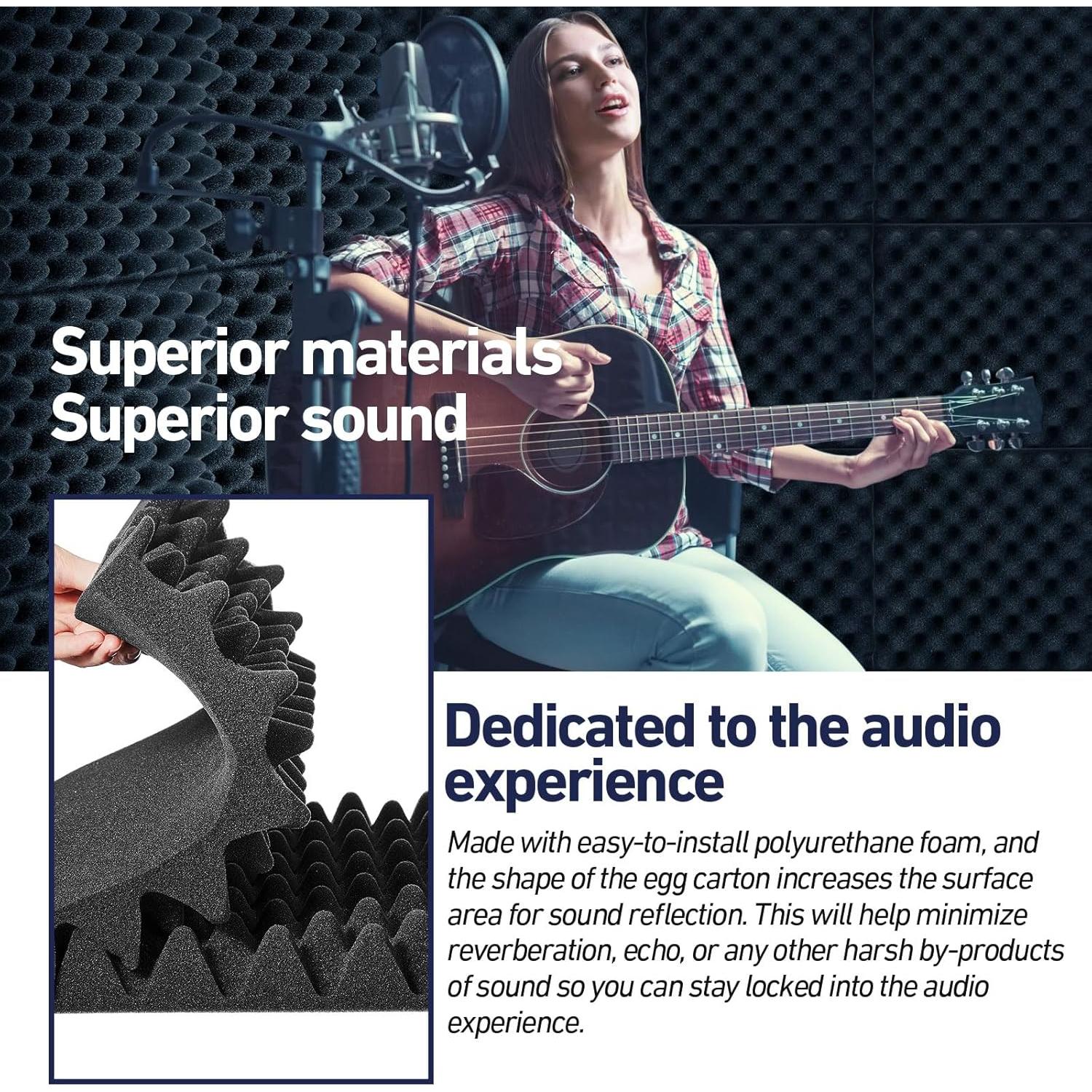 Paneles Acústicos Pangda 36 Piezas 30x30x5 cm Aislantes