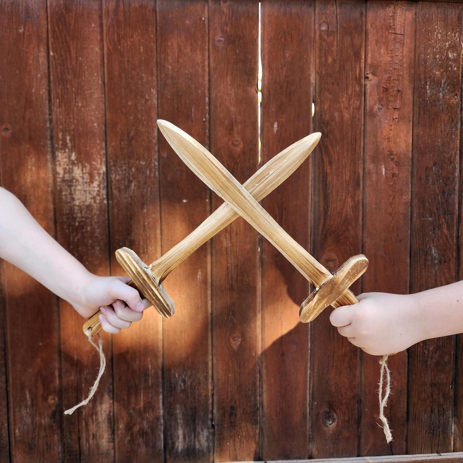 Espada de Juguete de Madera para Niños - Paquete de 2