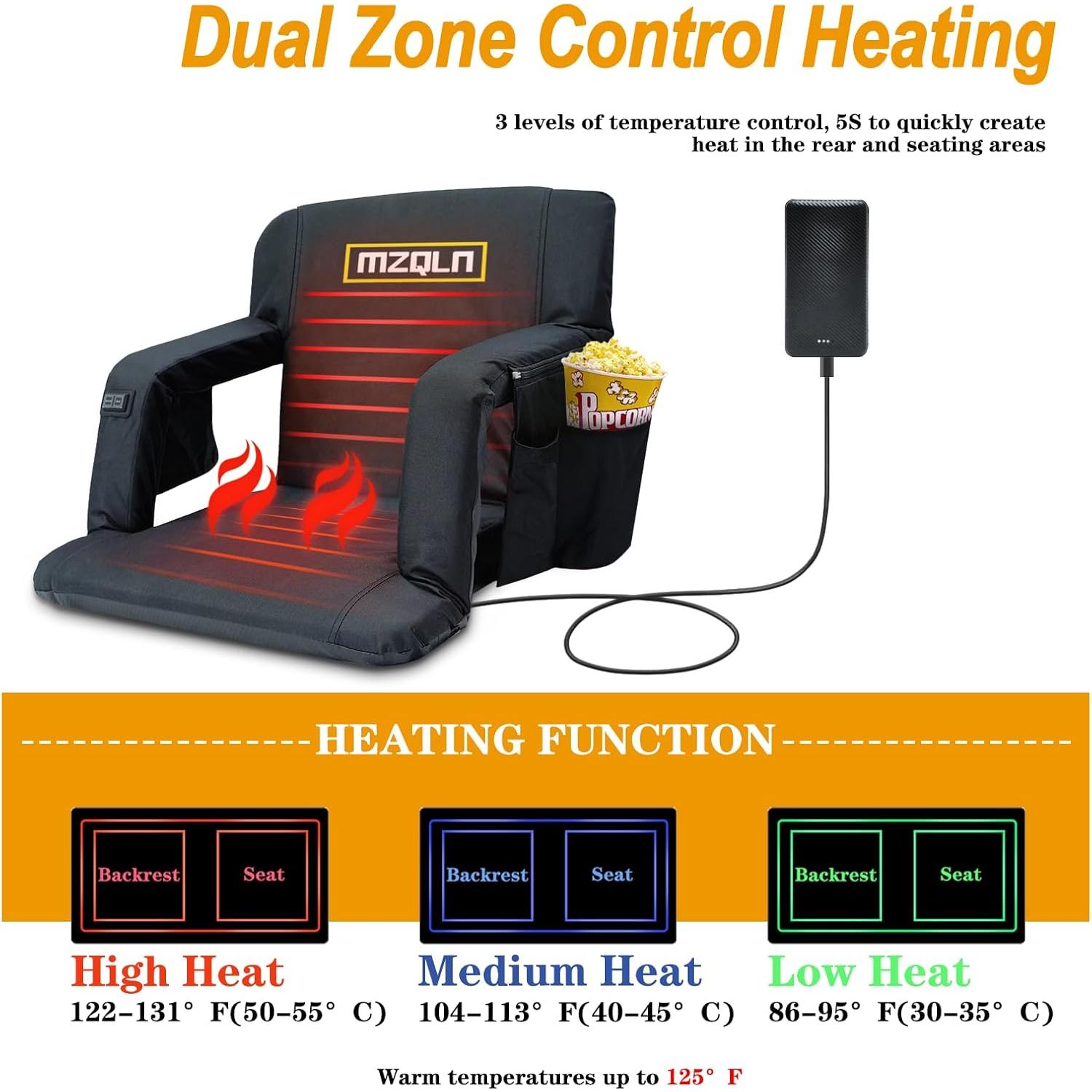 Asiento de Estadio Calentado MZQLN 21" Plegable 10000mAh