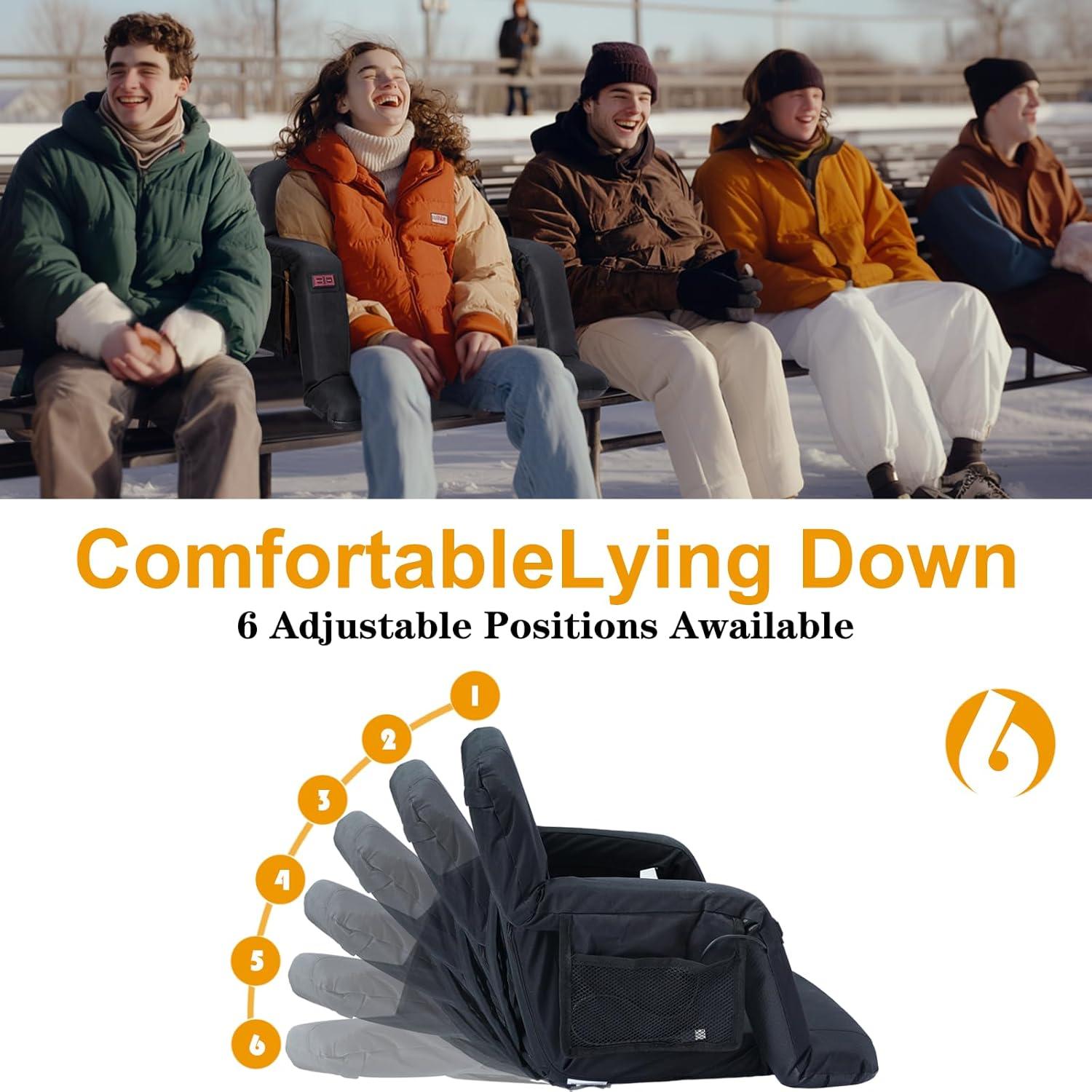 Asiento de Estadio Calentado MZQLN 21" Plegable 10000mAh