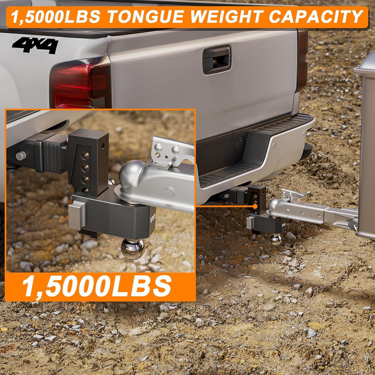 Enganche Ajustable Doble Bola VNN 6" para Receptor 2" 6803.89 kg