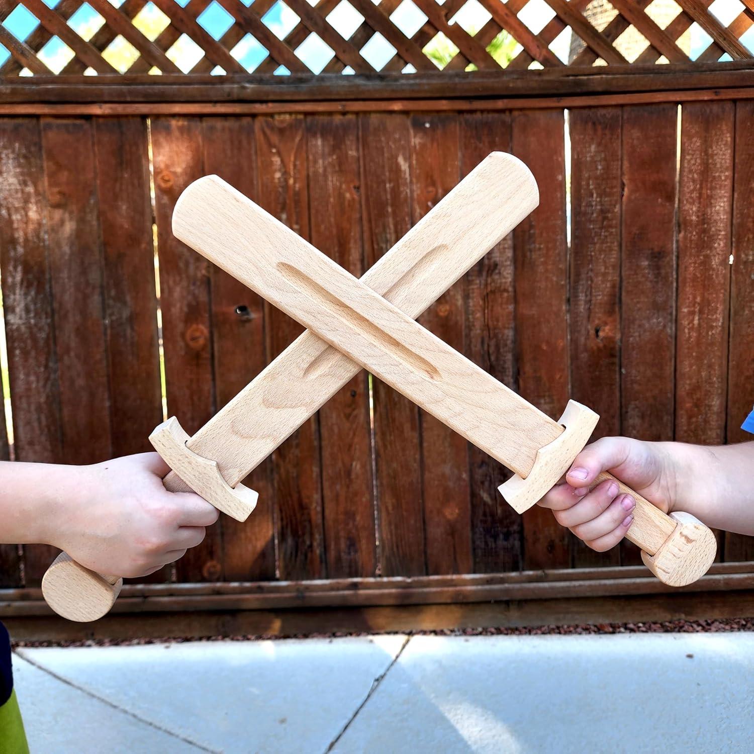 Espada de Juguete de Madera La Aventura Te Espera 43 cm - Set de 2