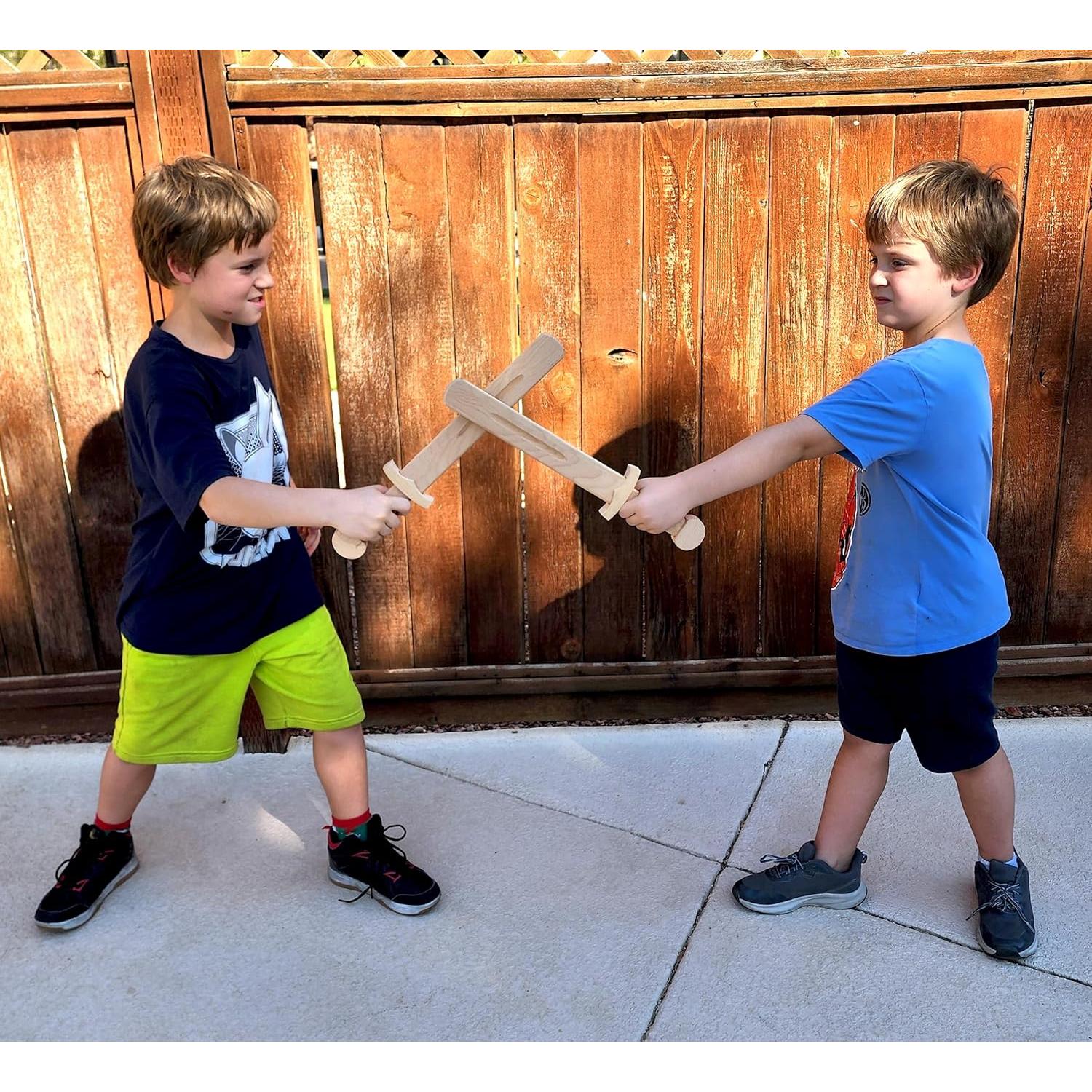 Espada de Juguete de Madera La Aventura Te Espera 43 cm - Set de 2