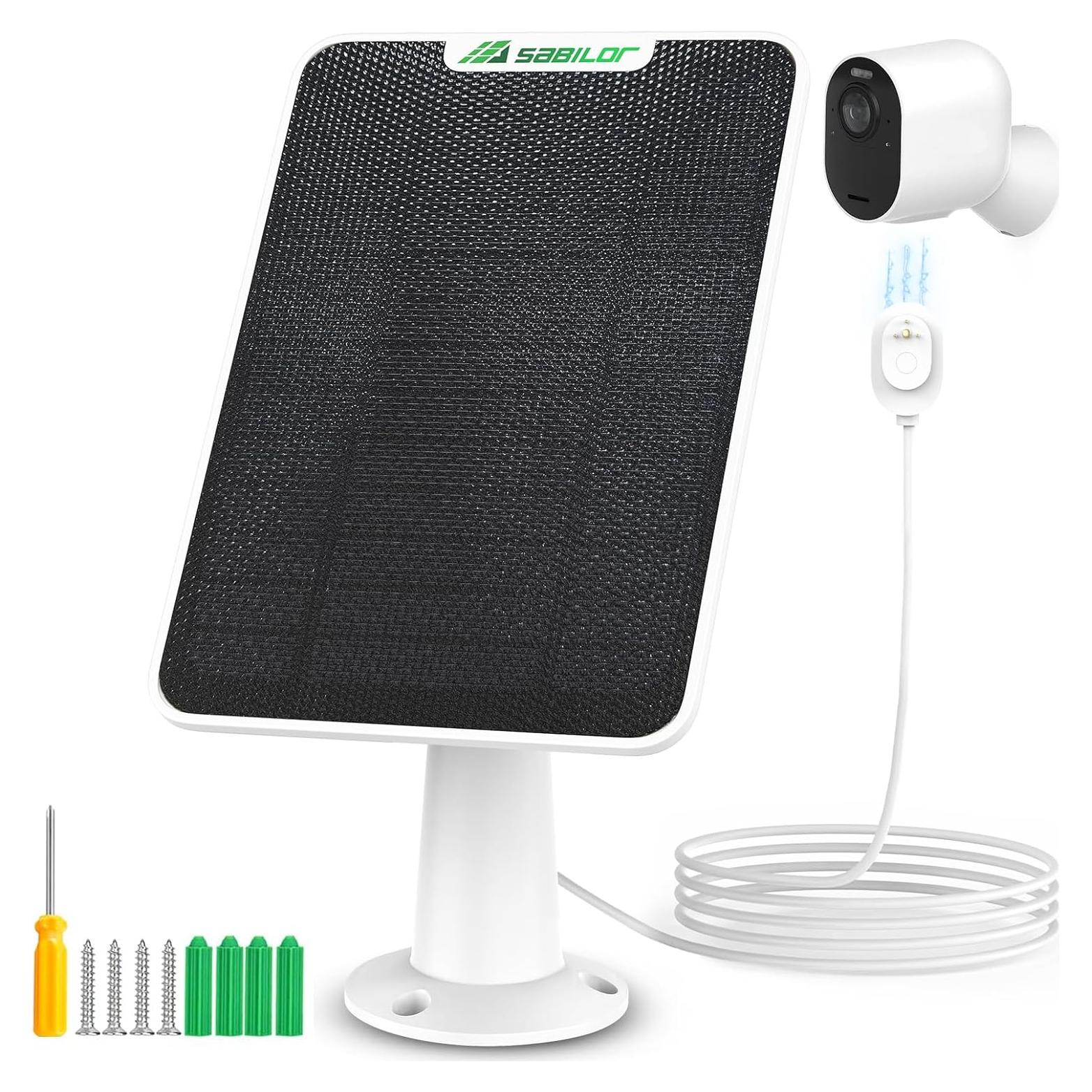 Cargador Solar 6W Sabilor para Cámaras Arlo Pro 5S/4/3/Ultra