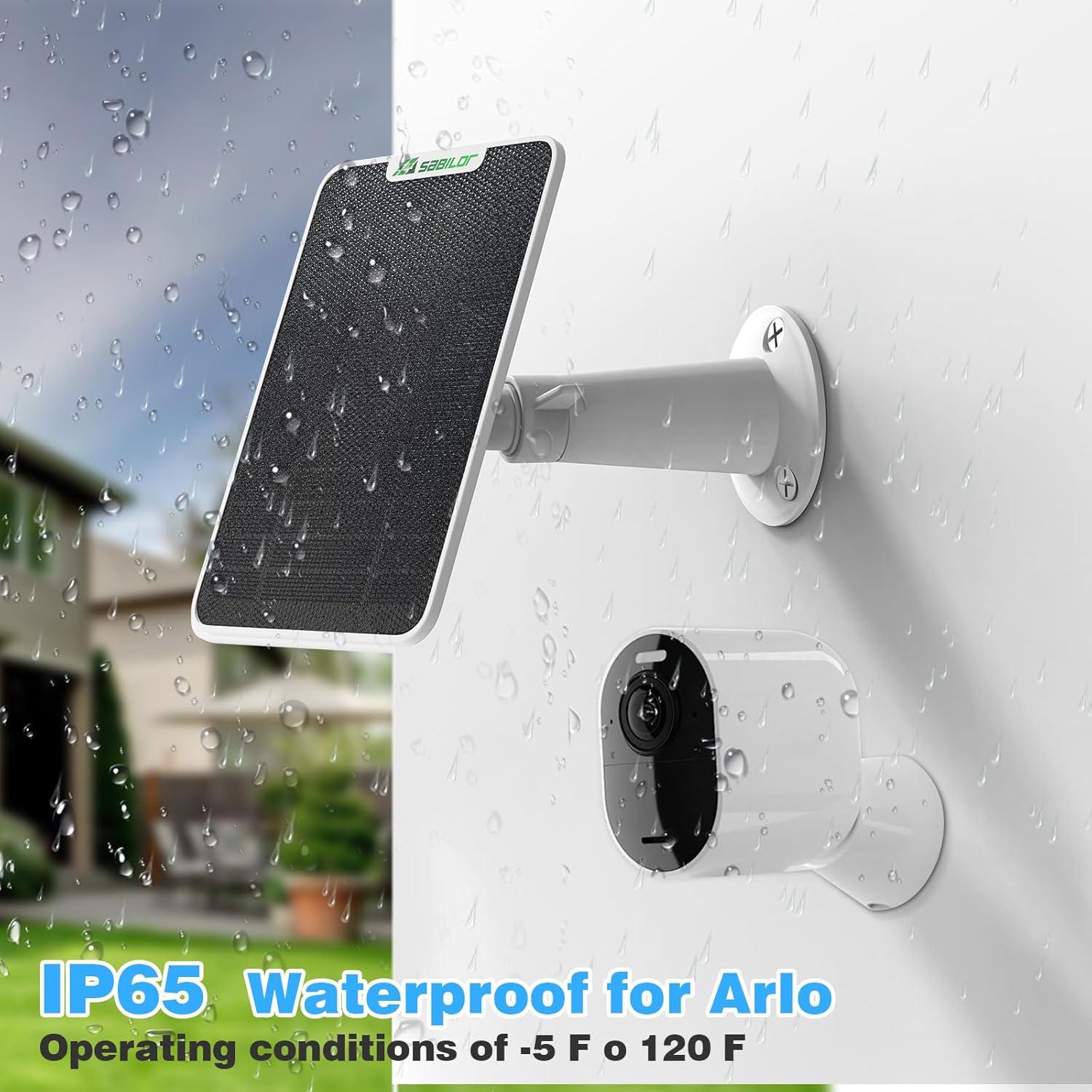 Cargador Solar 6W Sabilor para Cámaras Arlo Pro 5S/4/3/Ultra