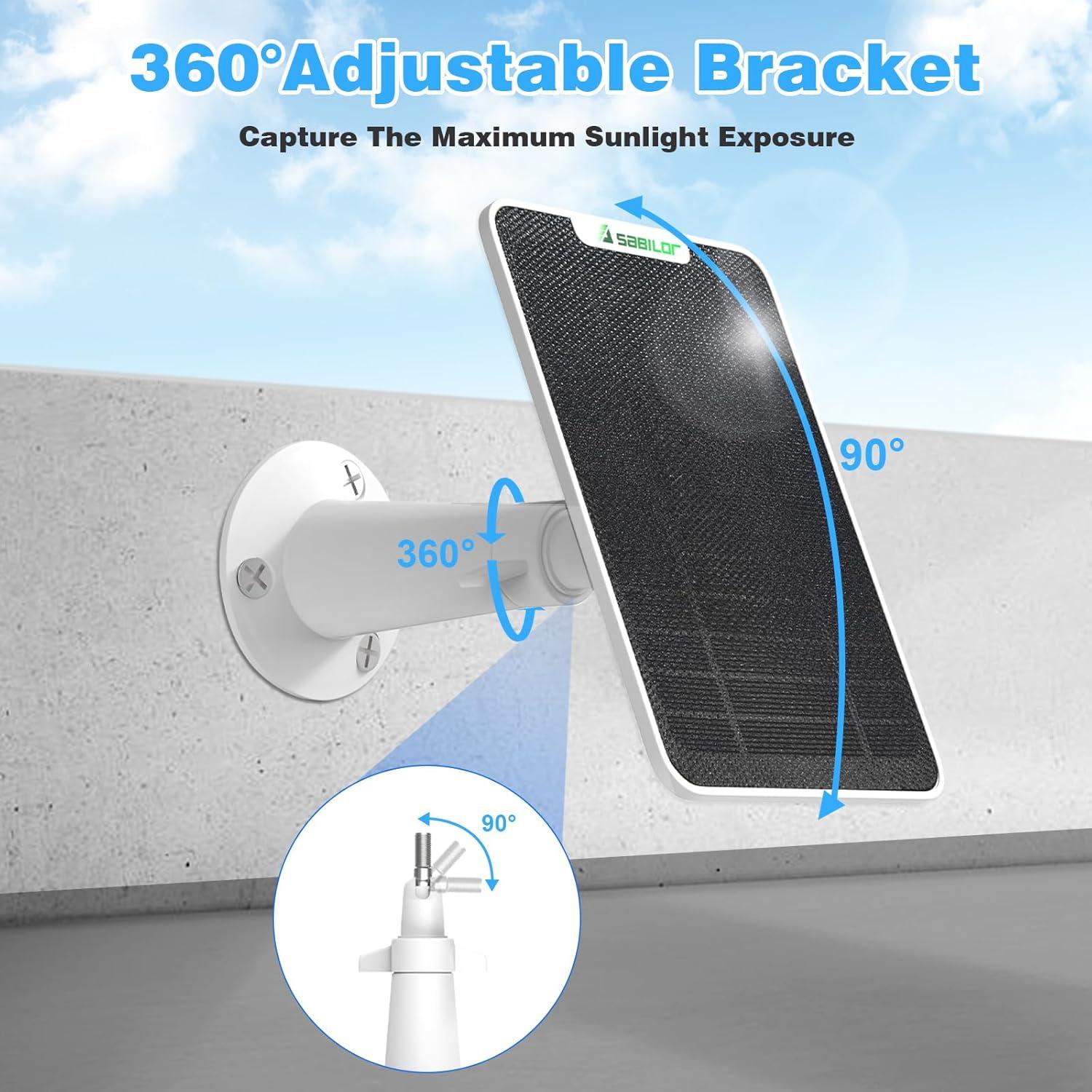 Cargador Solar 6W Sabilor para Cámaras Arlo Pro 5S/4/3/Ultra