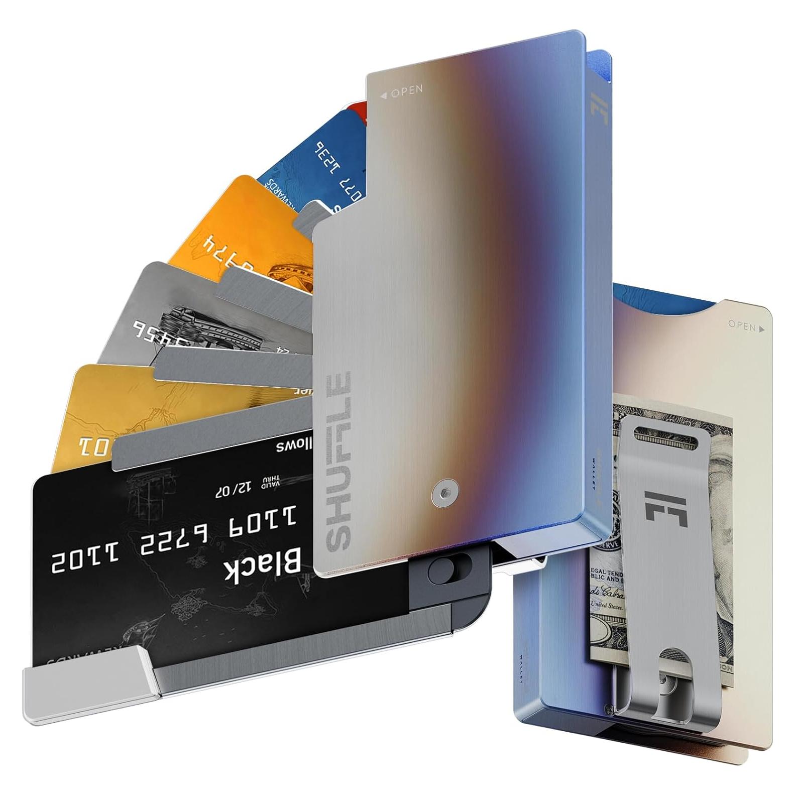 Billetera Shuffle para Hombres Titanio Quemado con Bloqueo RFID