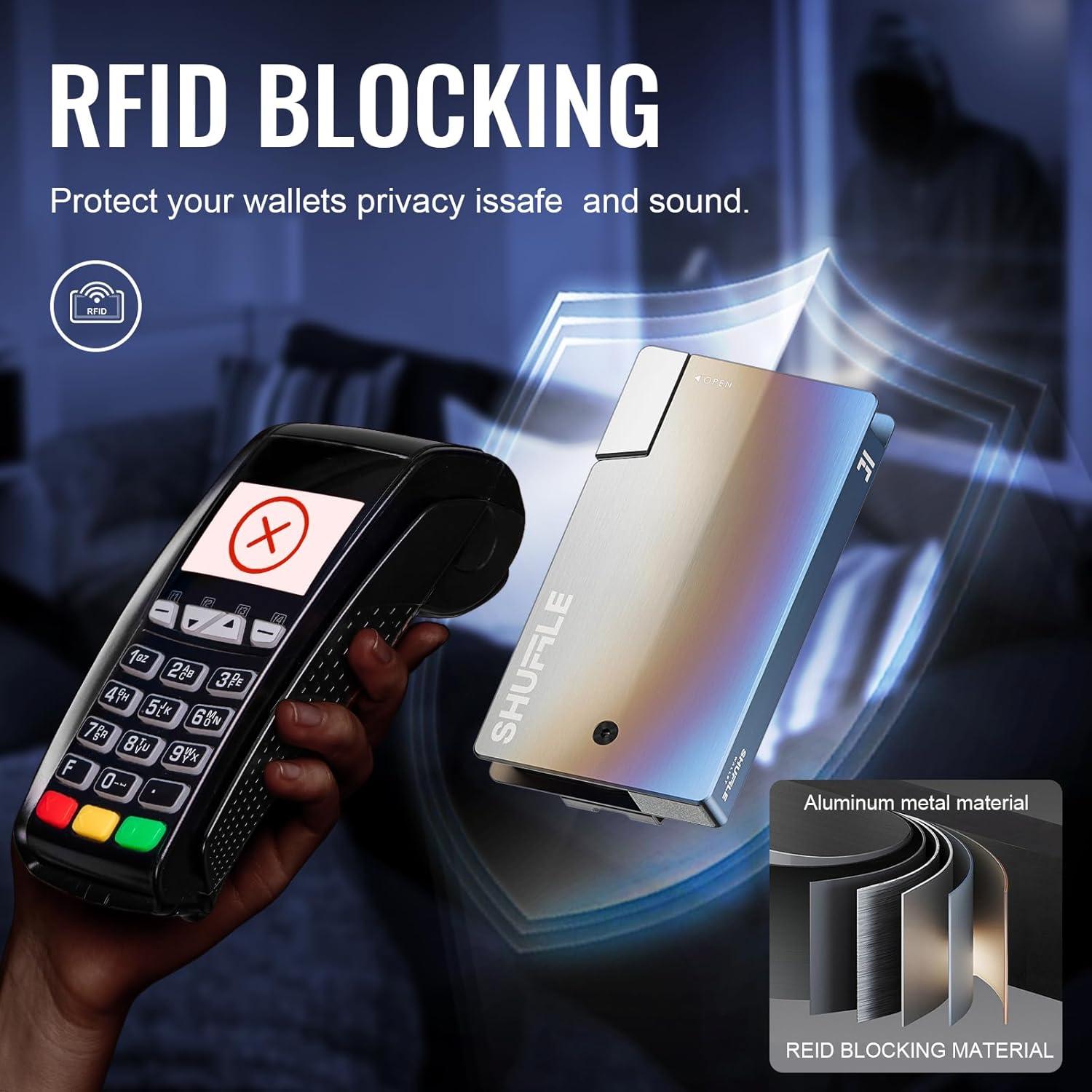 Billetera Shuffle para Hombres Titanio Quemado con Bloqueo RFID