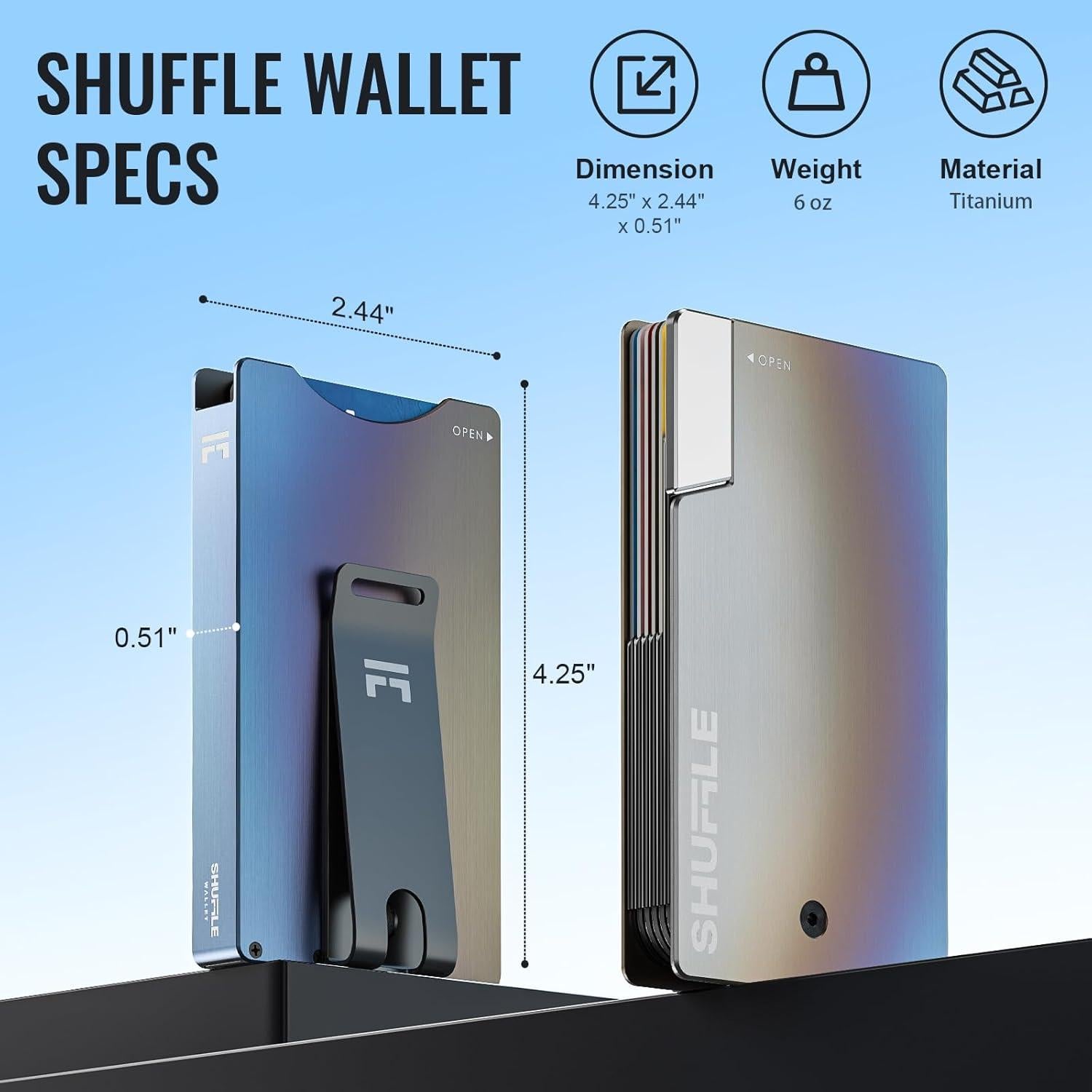 Billetera Shuffle para Hombres Titanio Quemado con Bloqueo RFID