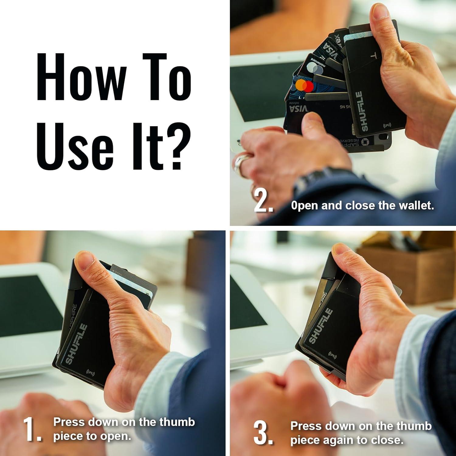 Billetera Shuffle para Hombres Titanio Quemado con Bloqueo RFID