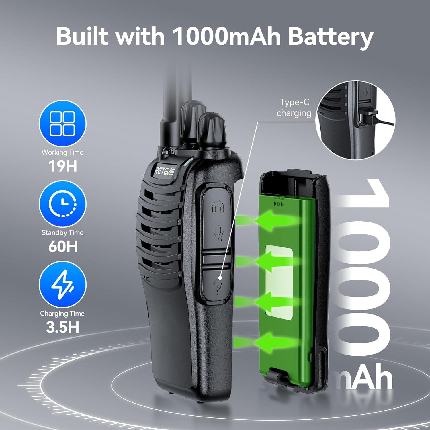 Walkie Talkies Retevis H-777 con Micrófono, 10 Unidades