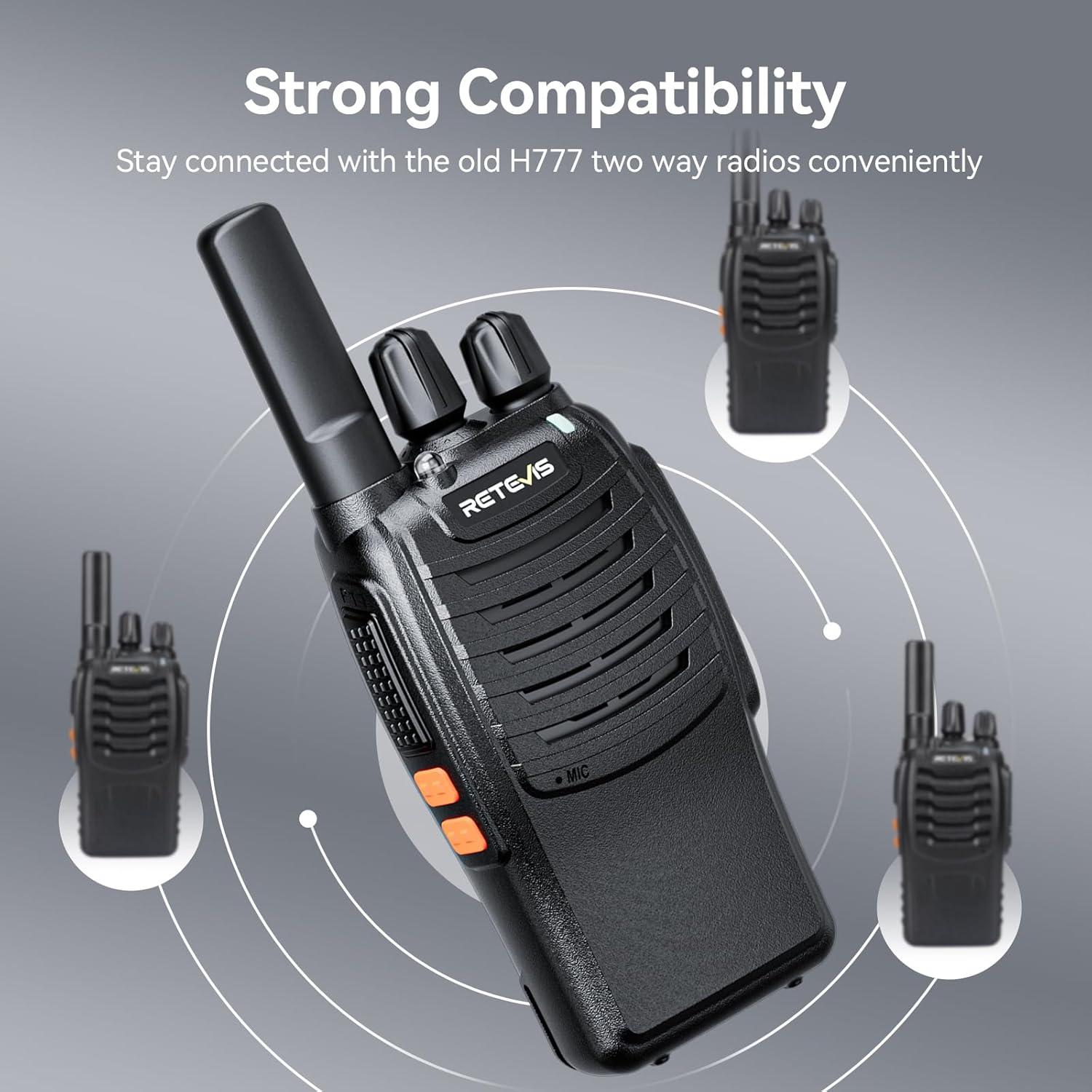 Walkie Talkies Retevis H-777 con Micrófono, 10 Unidades