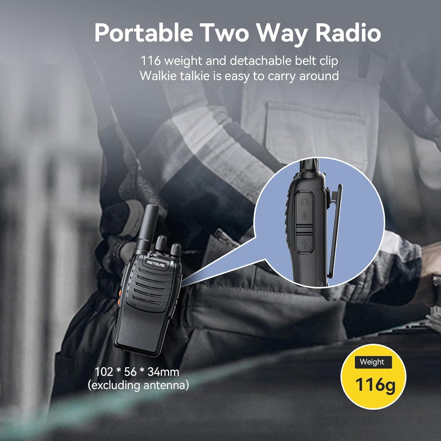 Walkie Talkies Retevis H-777 con Micrófono, 10 Unidades