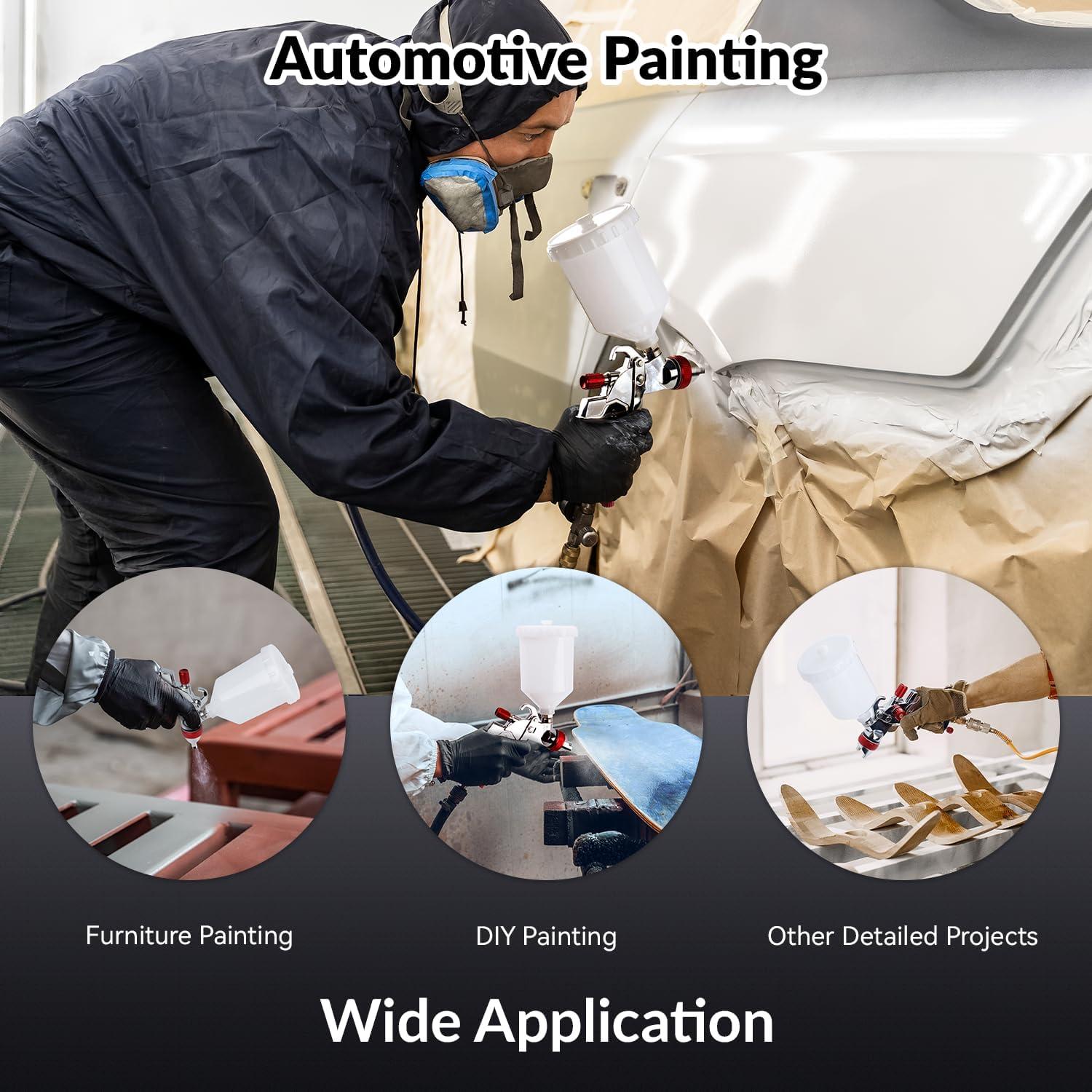 Pistola de Pulverización HVLP YUZES 04 con Boquillas 1.4/1.7/2.0mm