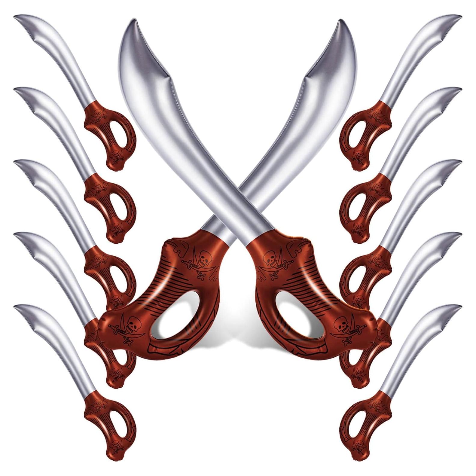 12 Espadas Pirata Inflables ZAUONTW 58 cm Juguetes Fiesta