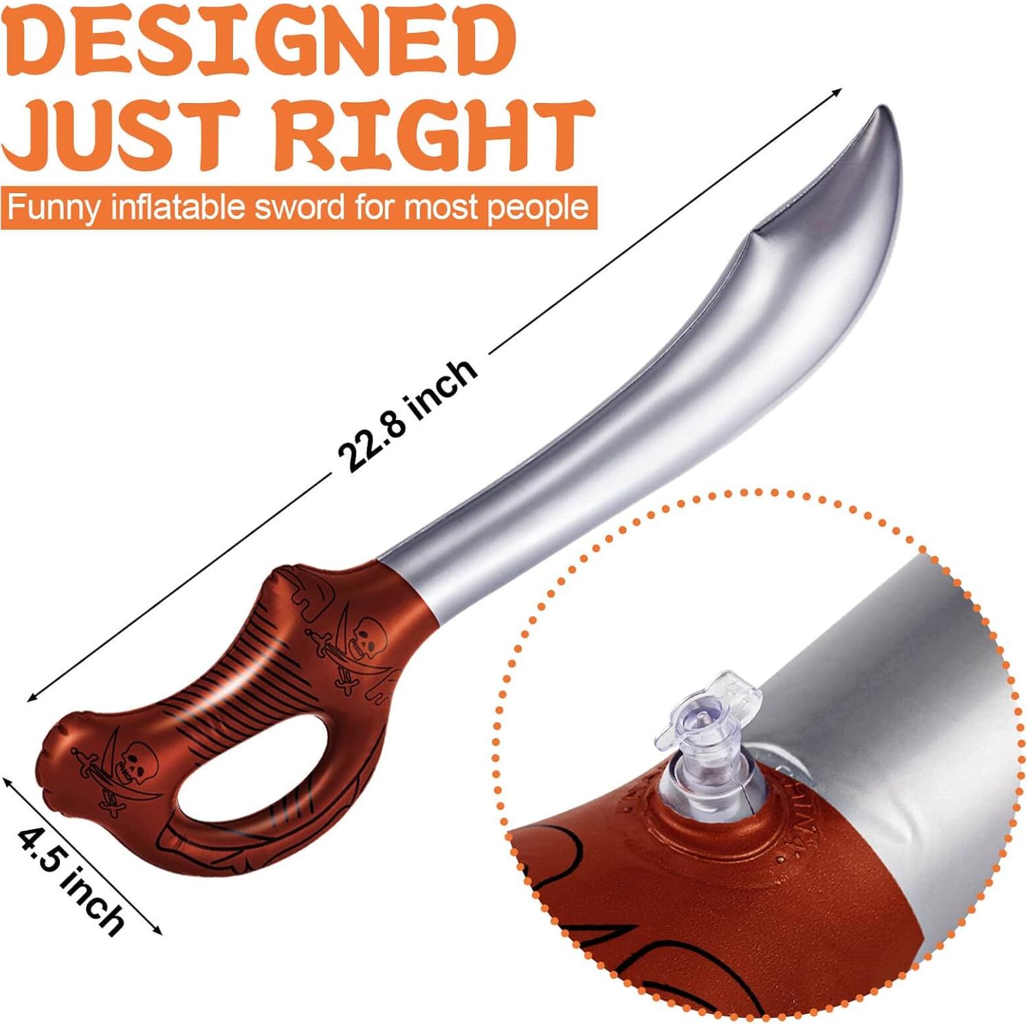 12 Espadas Pirata Inflables ZAUONTW 58 cm Juguetes Fiesta