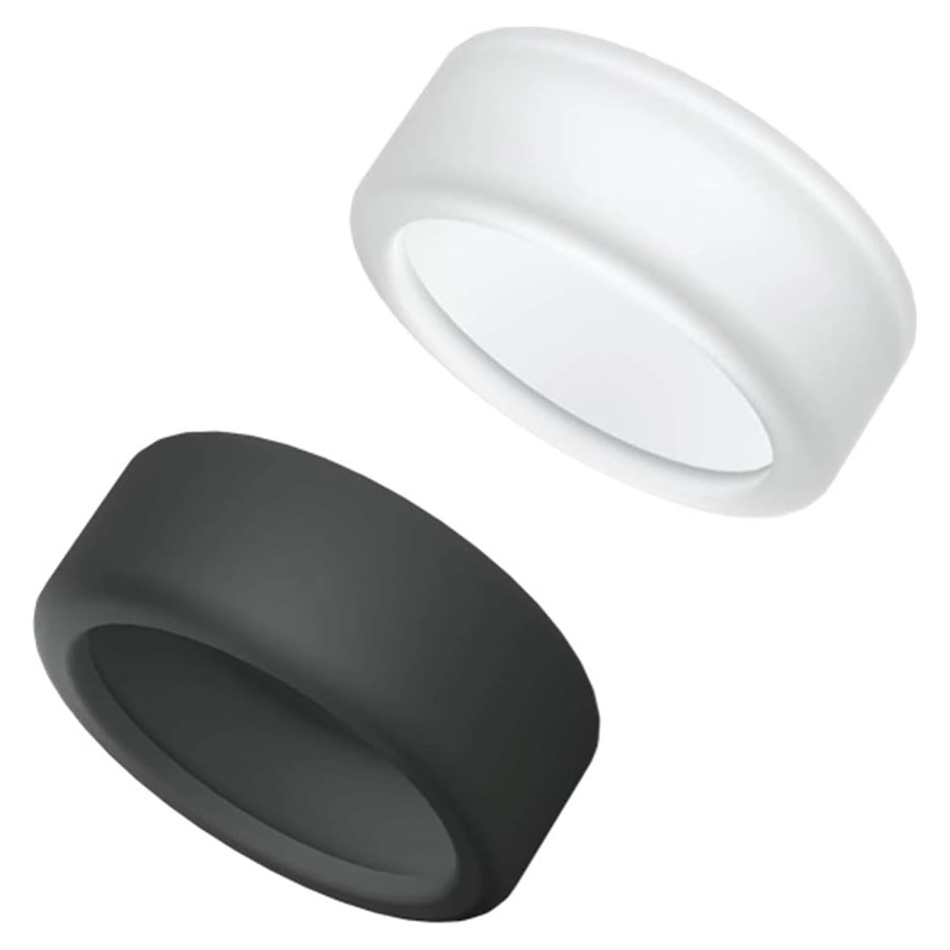 Silicone Protector for Oura Ring Gen 3, Elastic Cover for Workouts, 2 Pack for Men & Women, Black+Translucent, S (6/7/8/9/10)