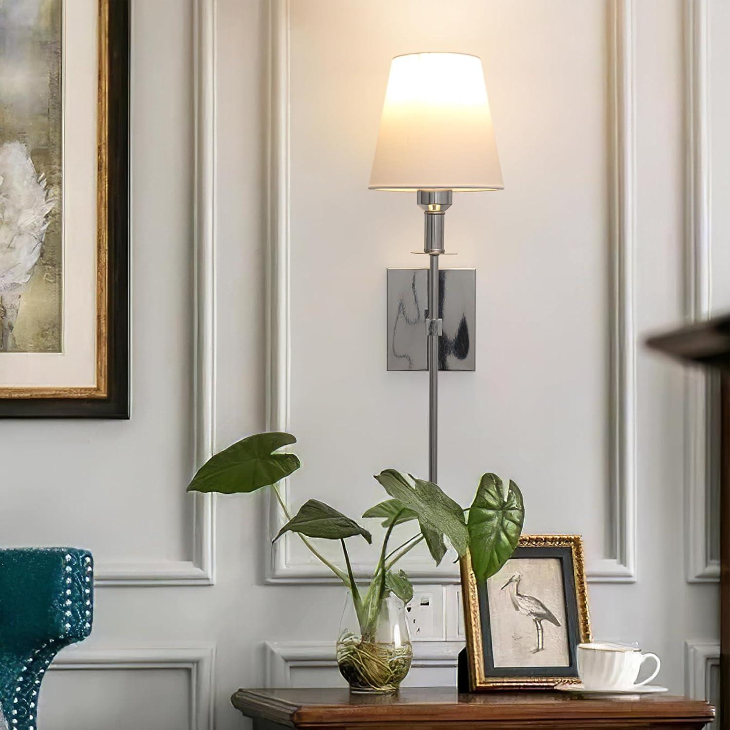 Apliques de Pared Inalámbricos Jengush 53.34 cm Plata - Juego de 2