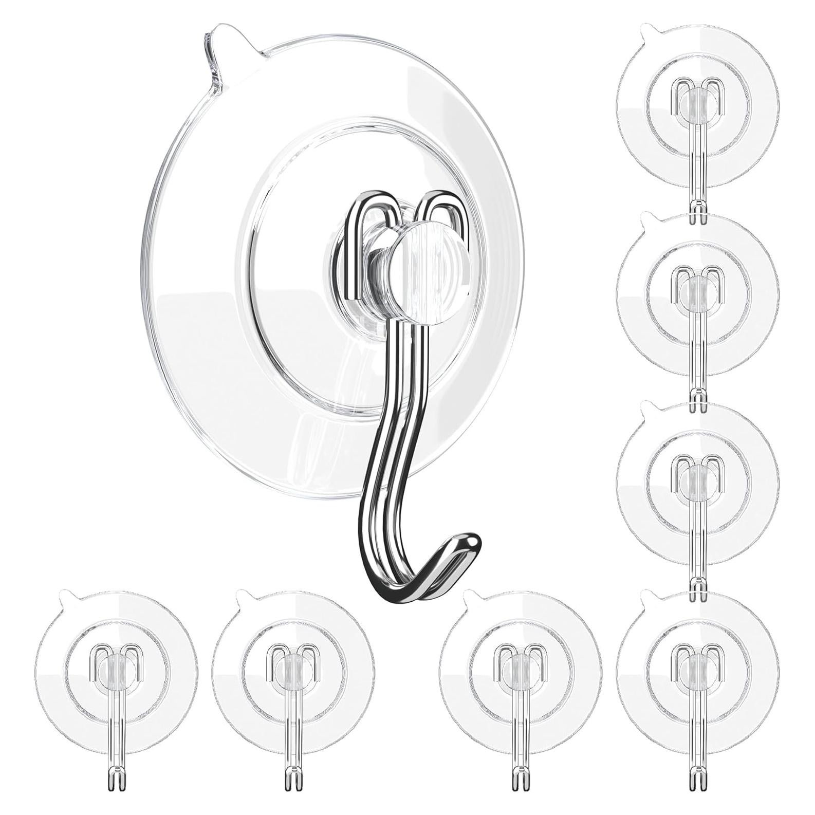 Ganchos de Ventosa GLUIT - 8 Ganchos de Acero Inoxidable