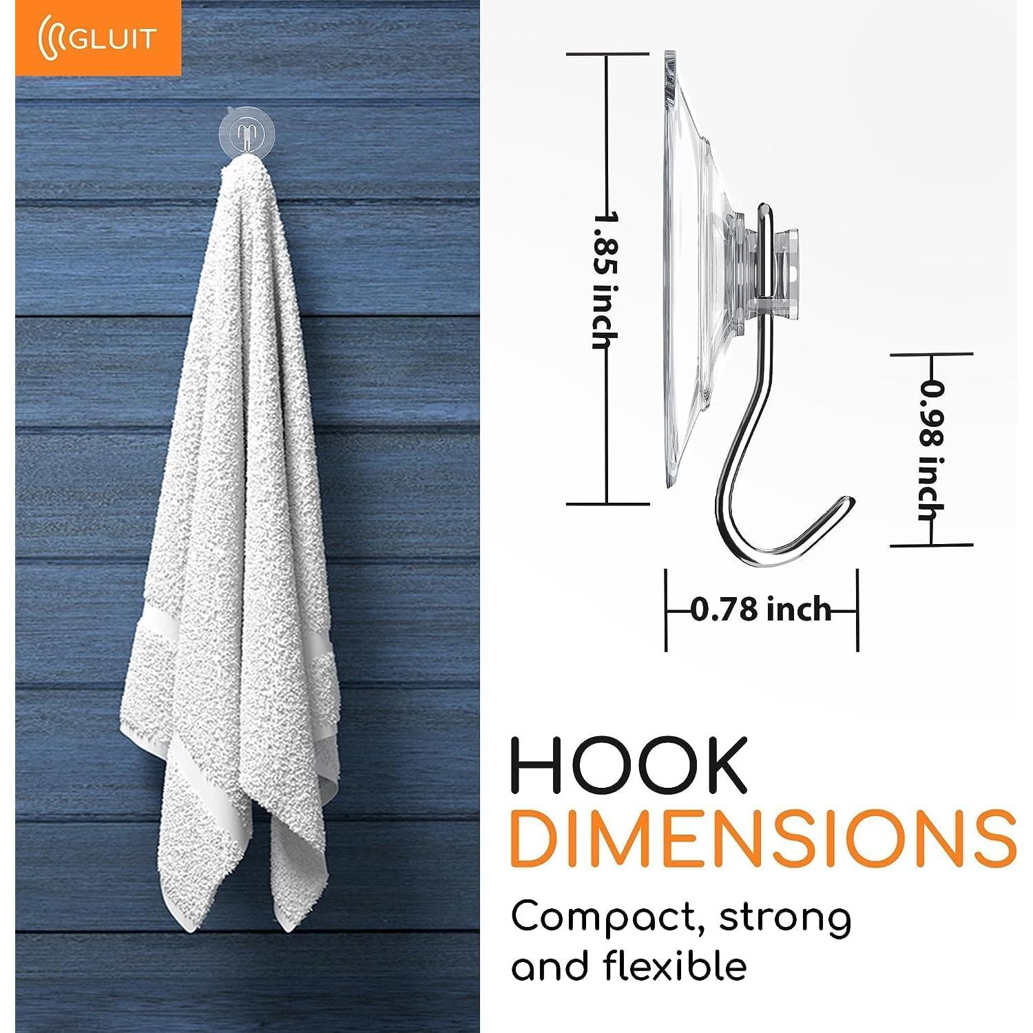 Ganchos de Ventosa GLUIT - 8 Ganchos de Acero Inoxidable