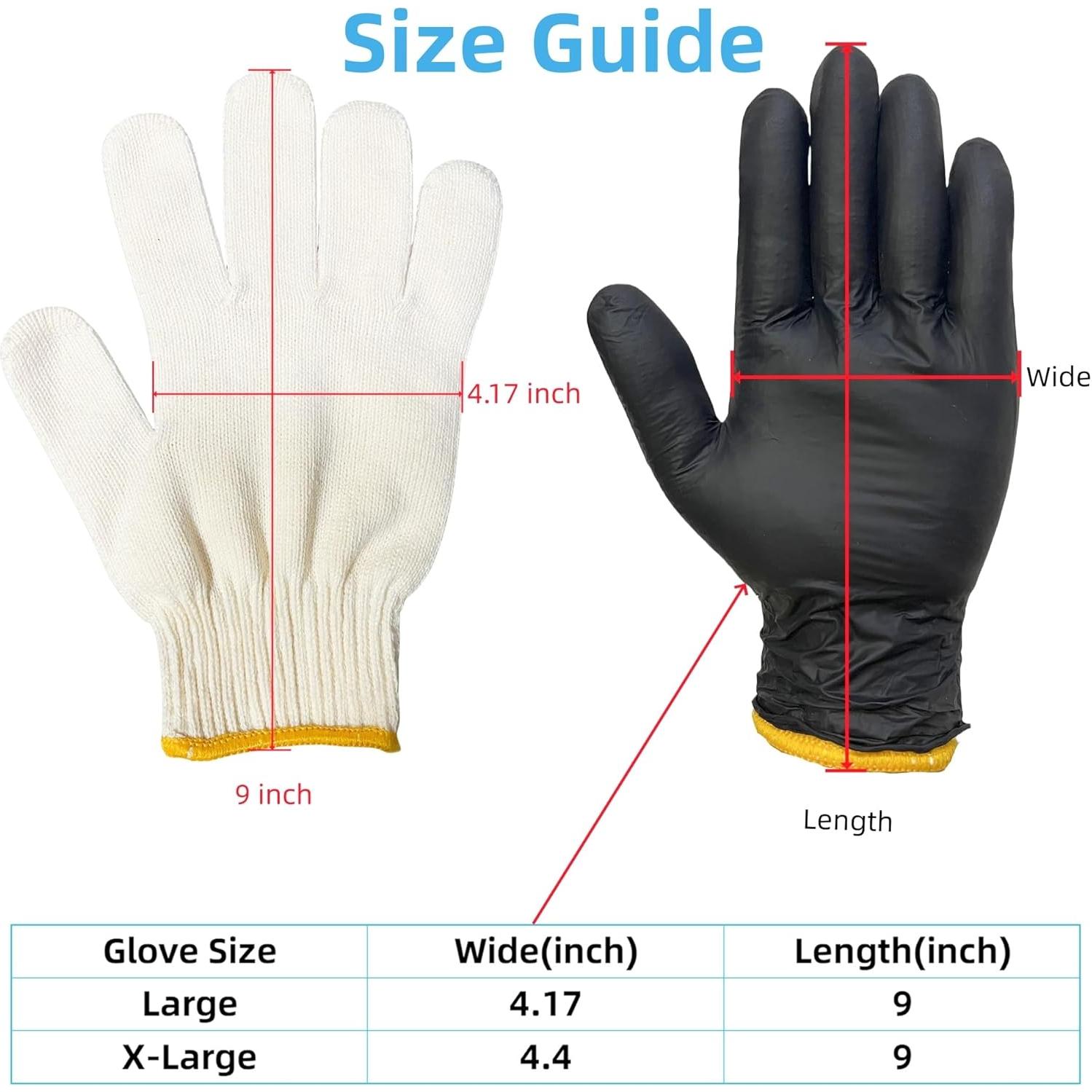 Guantes BBQ FayLongSky con Forros de Algodón y Nitrilo Grande