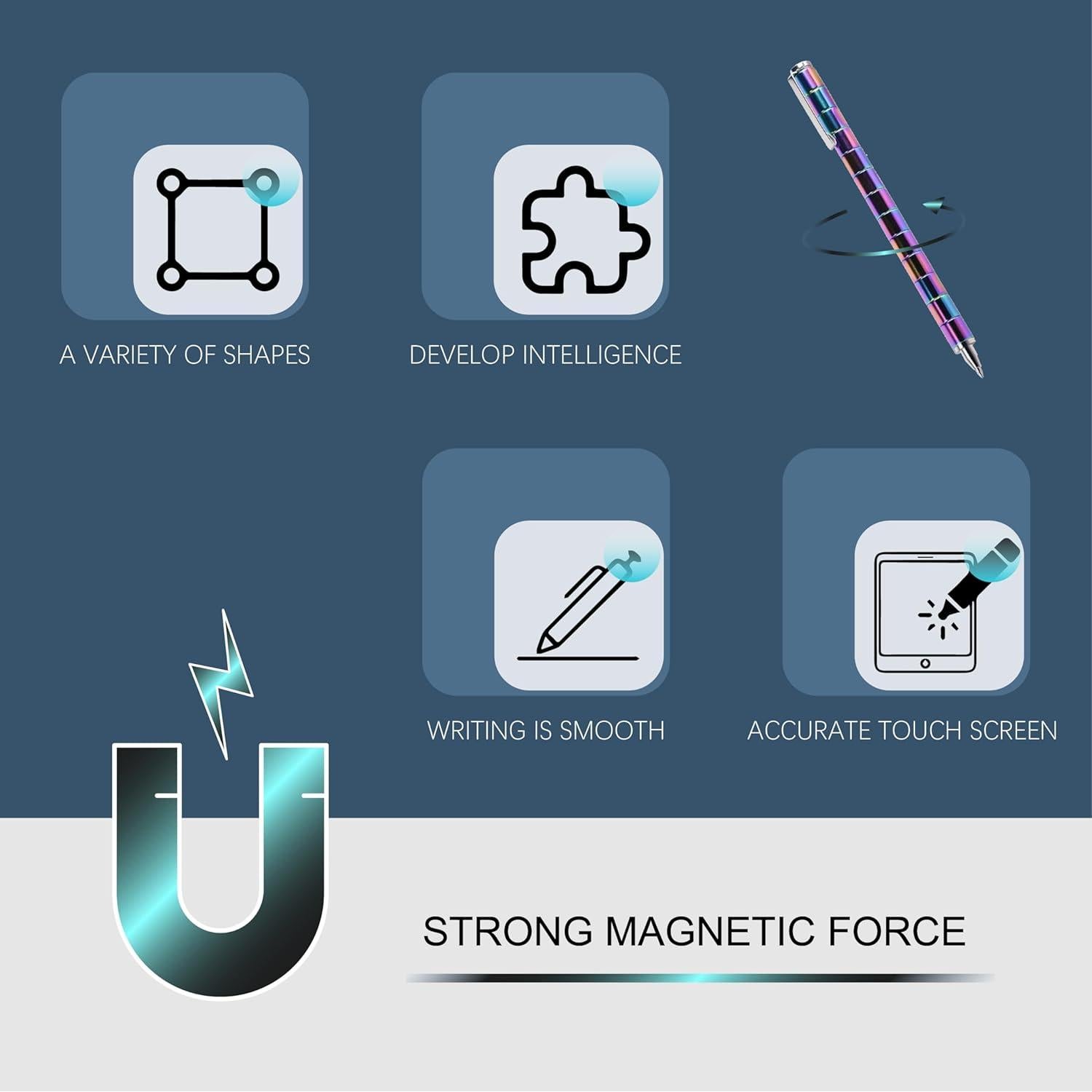 Bolígrafo Magnético Antiestrés 1666 Azul Multifuncional