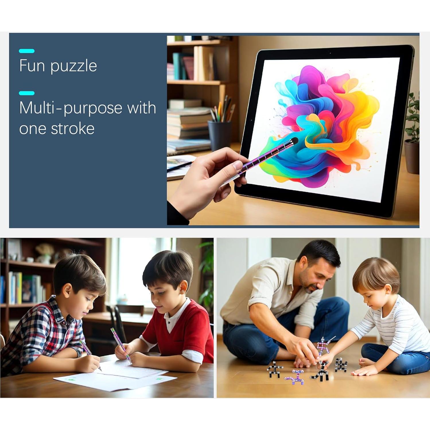 Bolígrafo Magnético Antiestrés 1666 Azul Multifuncional