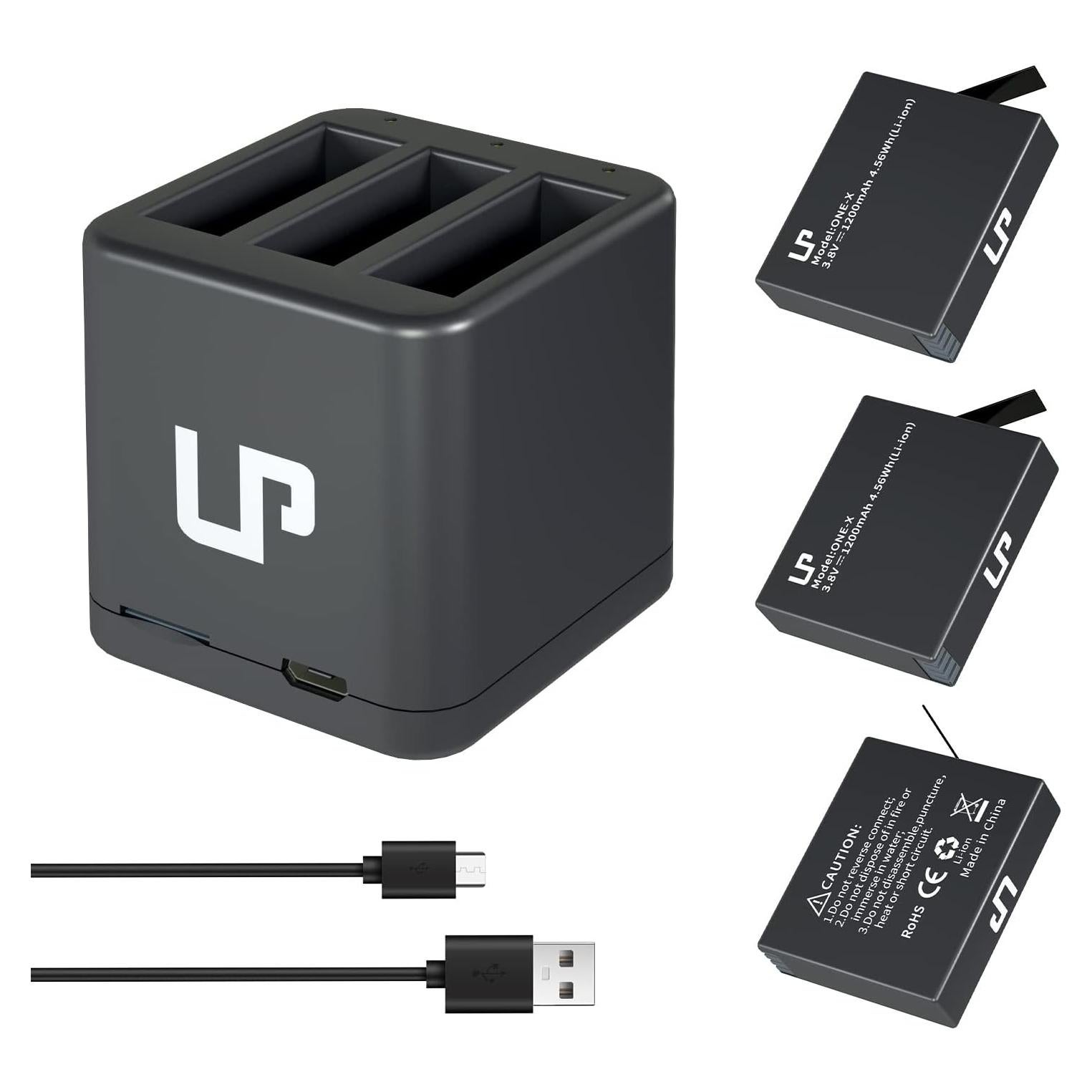 Paquete de Cargador y Baterías LP para Insta360 ONE X - 3 Piezas