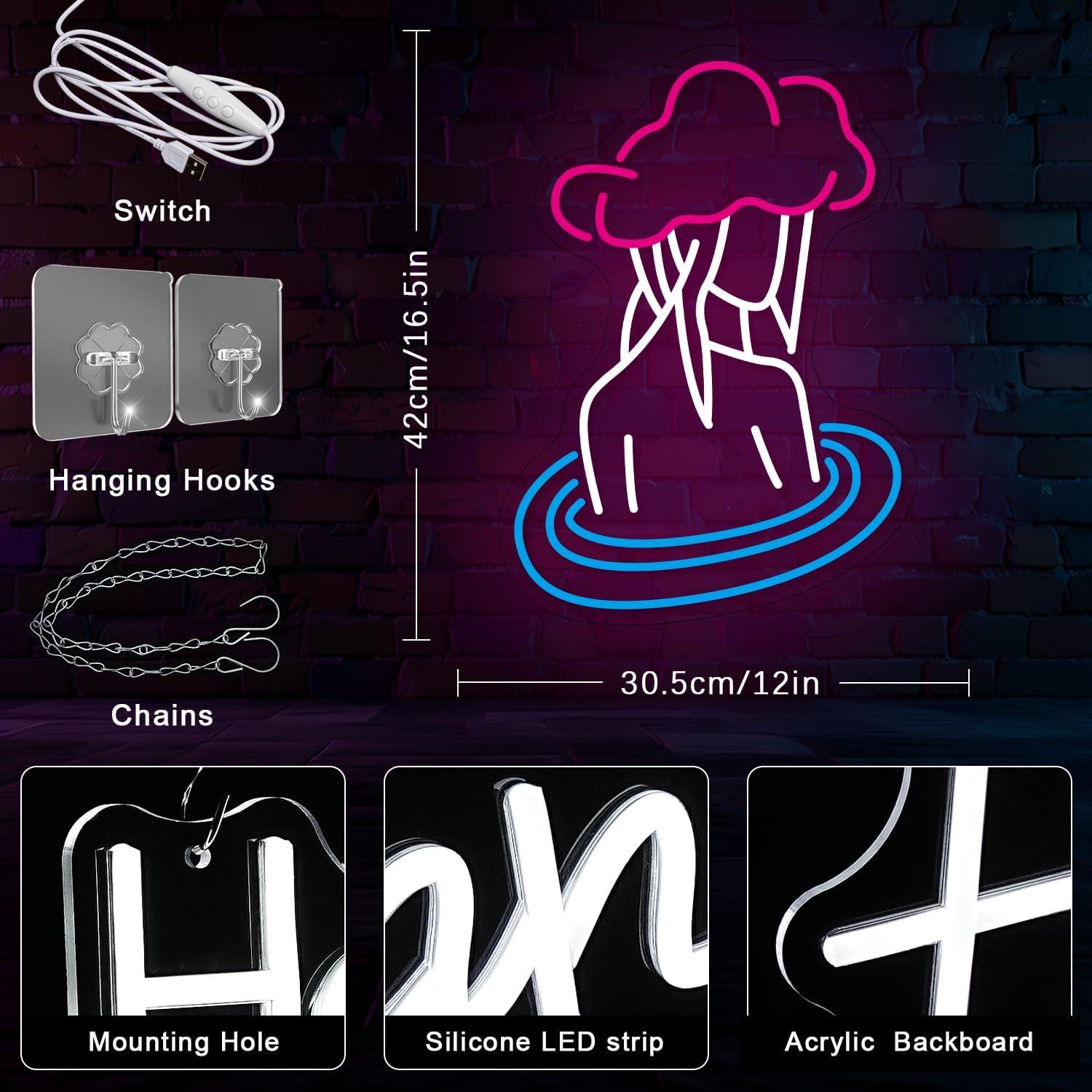 Señal de Neón LED Gyaksjm Mente Nublada 42x30.5 cm