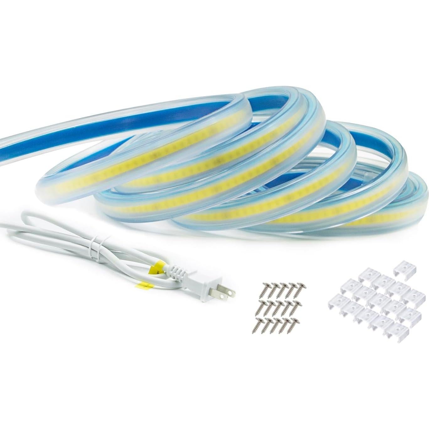 Tira de Luz LED COB 3000K 1m pcningled Impermeable 110V