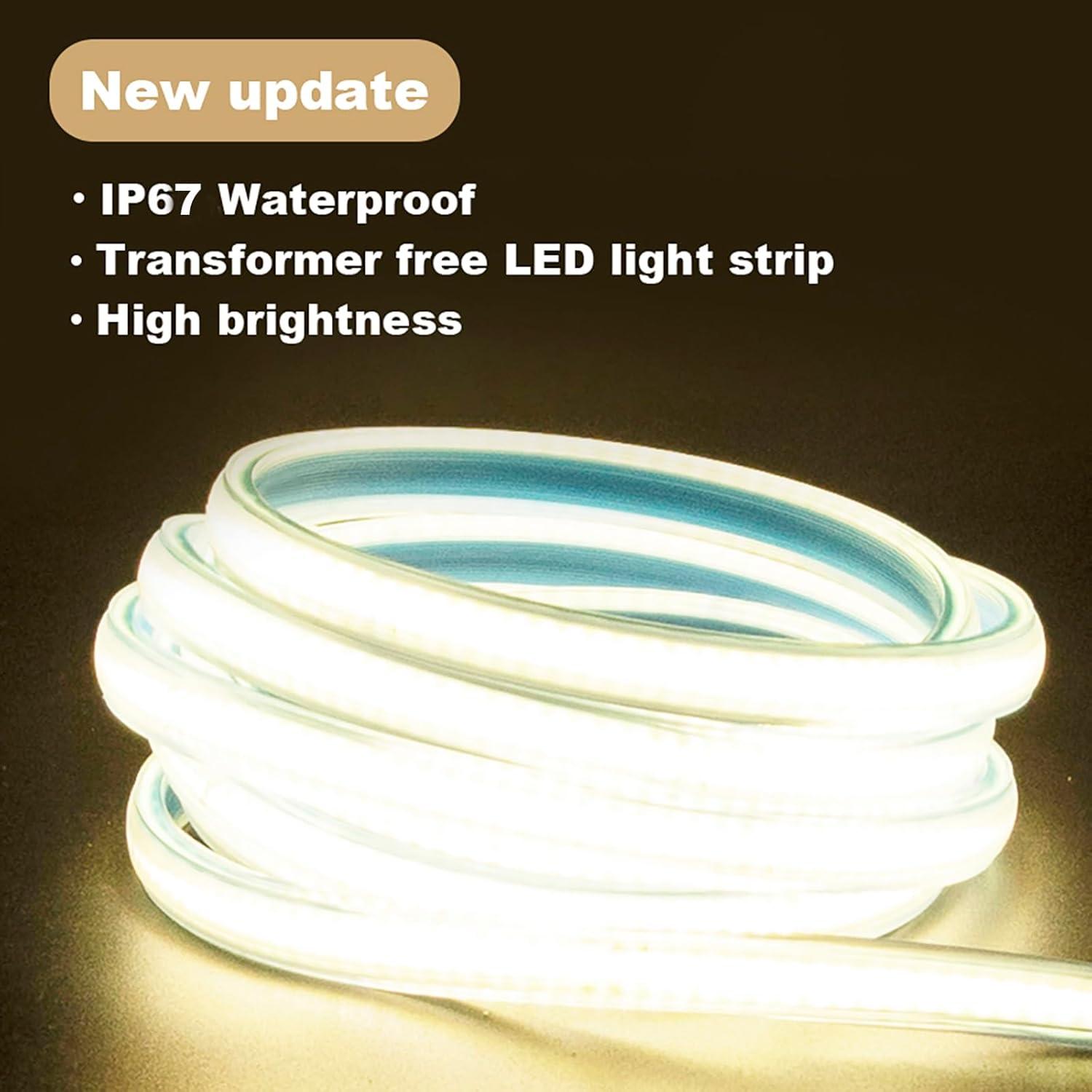 Tira de Luz LED COB 3000K 1m pcningled Impermeable 110V