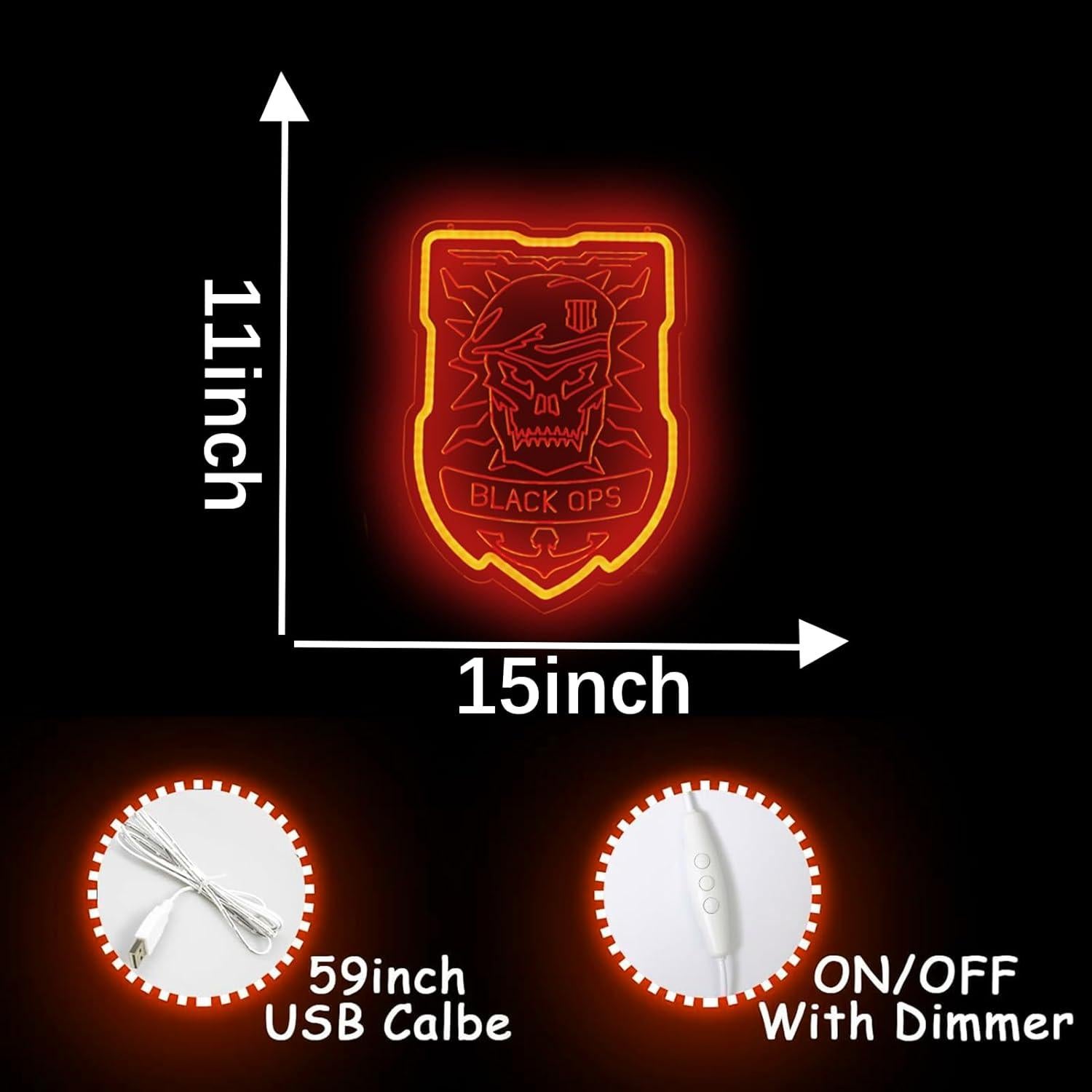 Señal Neón LED Llamada Duty lmprintNook 28x38 cm Rojo