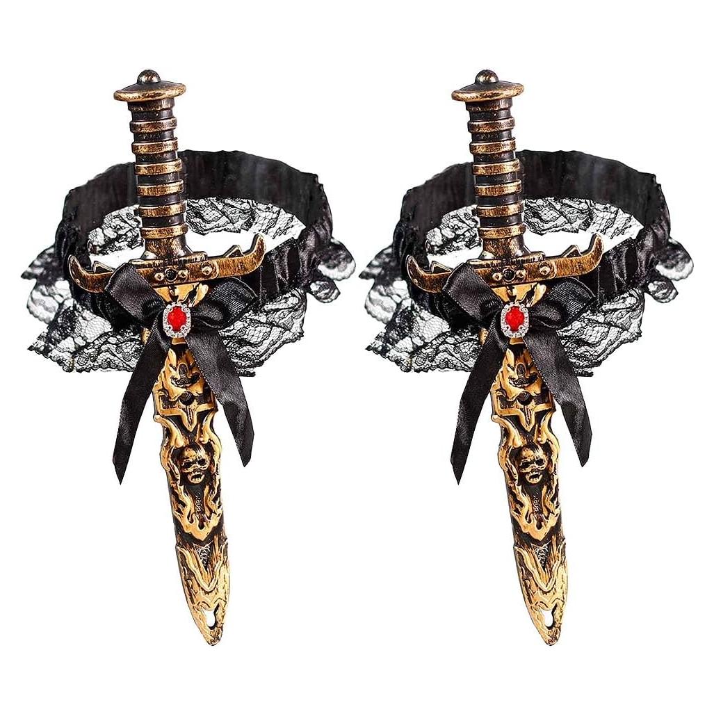 Espadas Pirata de Disfraz para Mujeres - 2 Pcs con Liga
