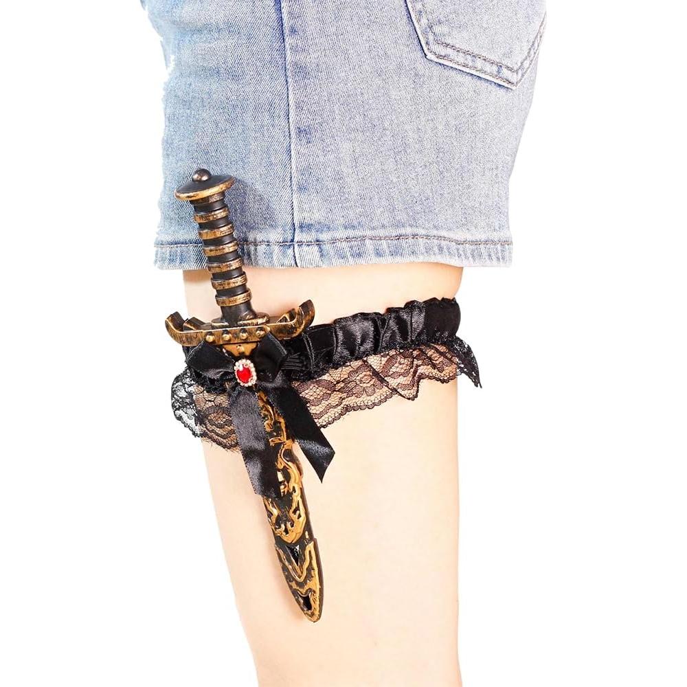 Espadas Pirata de Disfraz para Mujeres - 2 Pcs con Liga