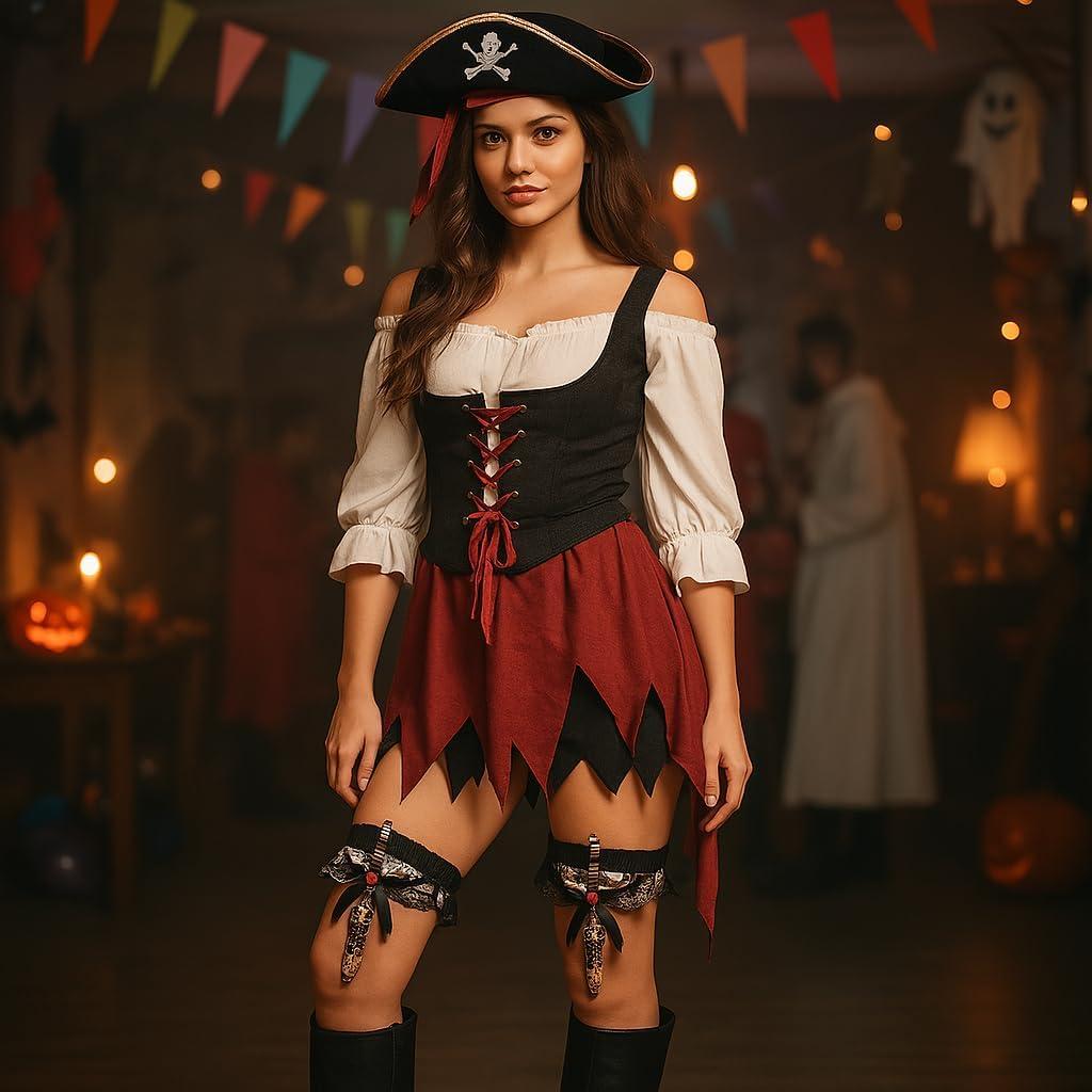 Espadas Pirata de Disfraz para Mujeres - 2 Pcs con Liga