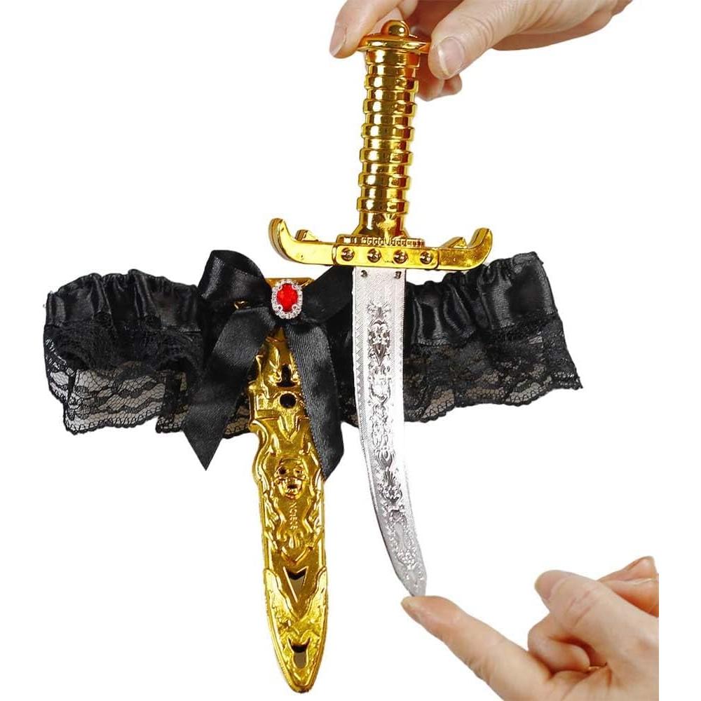 Espadas Pirata de Disfraz para Mujeres - 2 Pcs con Liga